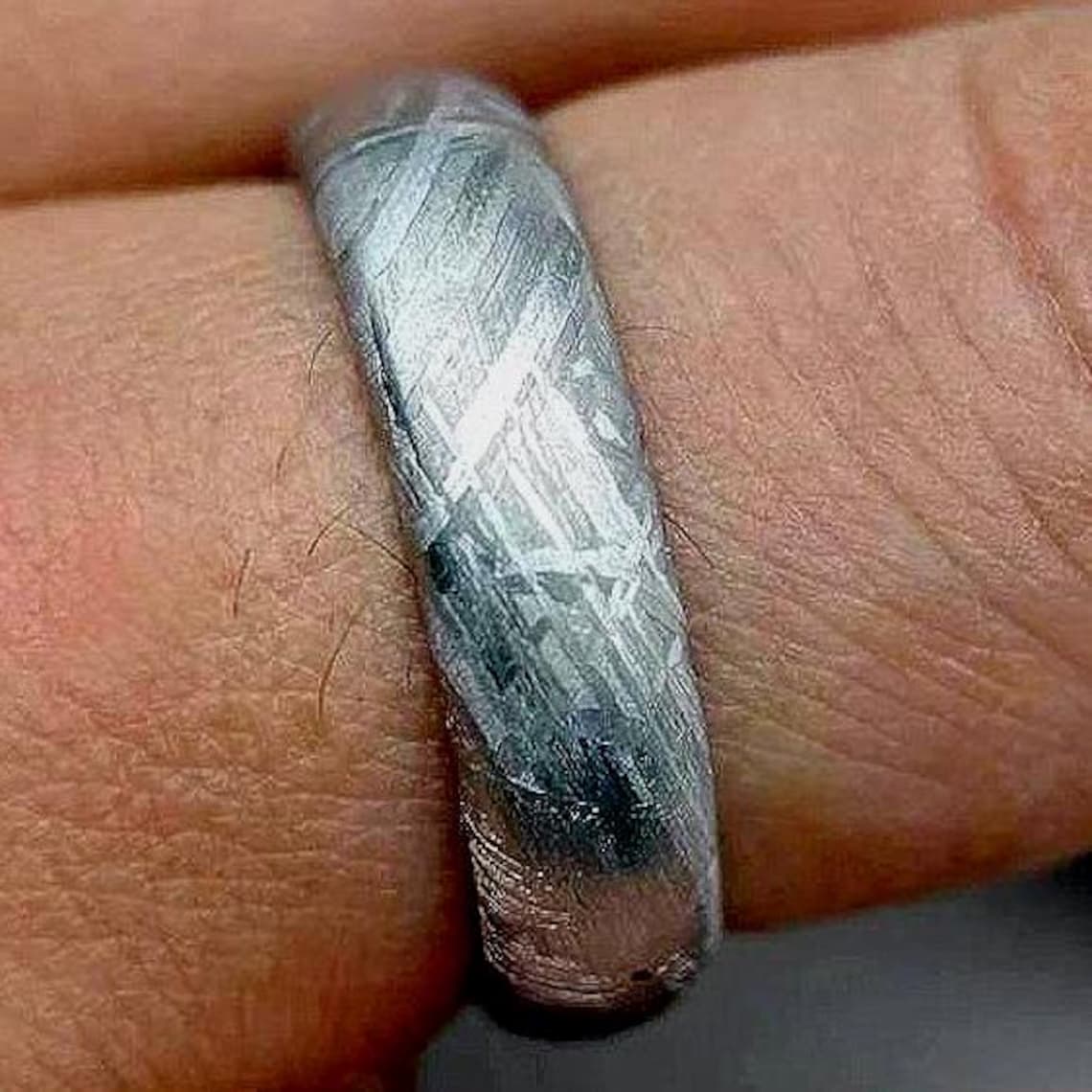 Meteorite Jewelry, Muonionalusta Meteorite Band Ring, Meteorite Ring, Meteorite Accessories,Men's and women's ring, meteorite wedding rings