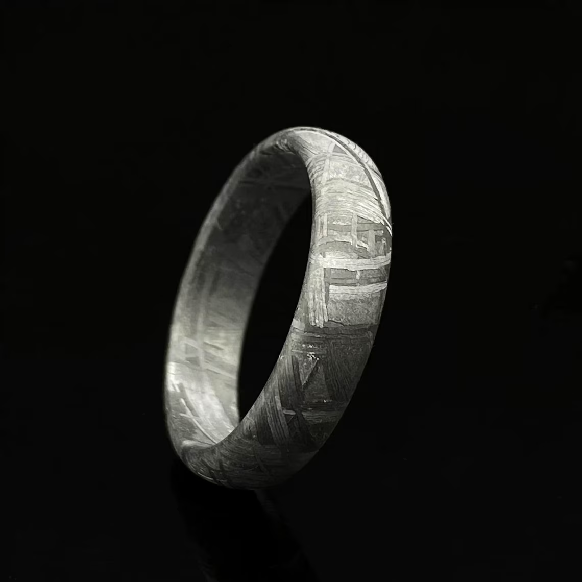 Meteorite Jewelry, Muonionalusta Meteorite Band Ring, Meteorite Ring, Meteorite Accessories,Men's and women's ring, meteorite wedding rings