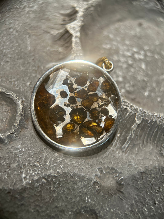 Sericho Pallasite meteorite pendant jewelry necklace