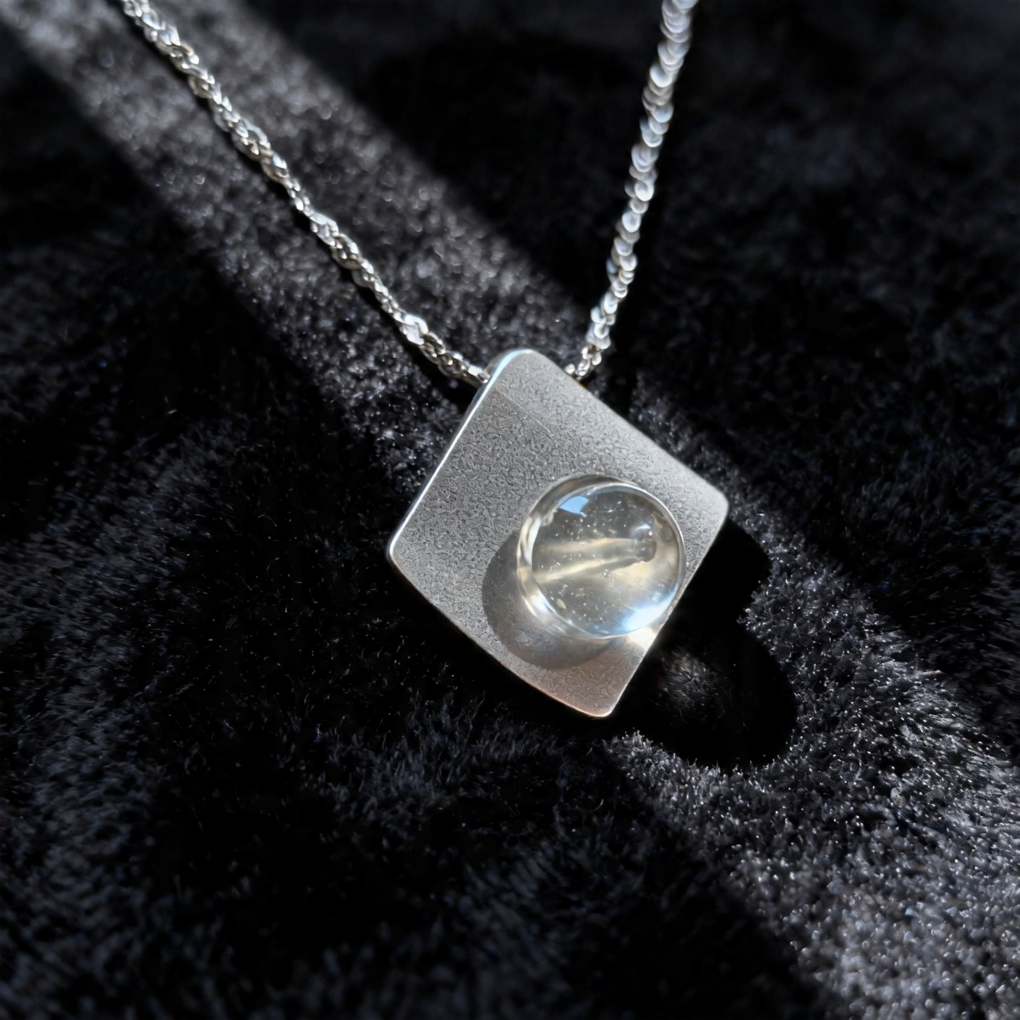 Rare Libyan Desert Glass Necklace – 925 Sterling Silver, Gift-Ready Geometric Pendant