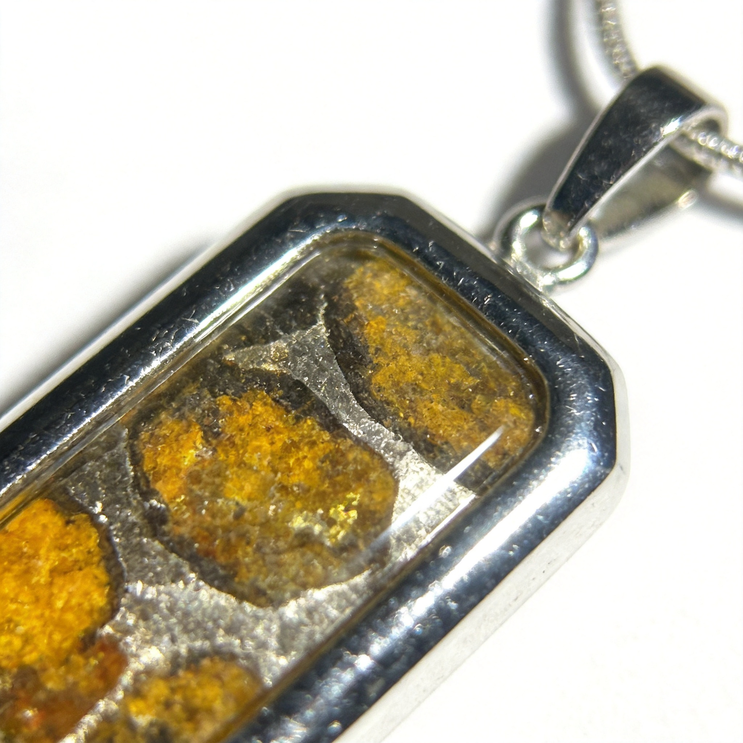 Real Sericho Pallasite Meteorite Necklace | Top Quality Pallasite Pendant 18x10x3mm | Genuine Space Rock Jewelry | Gift for Her Him
