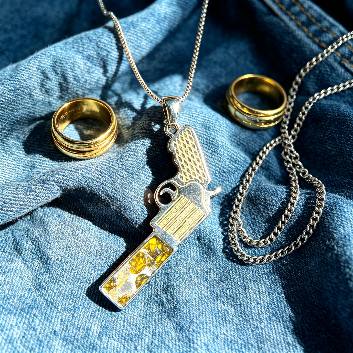 Real Sericho Pallasite Meteorite Necklace (Kenya) — Modern “Gun” Pendant, Gift Ready