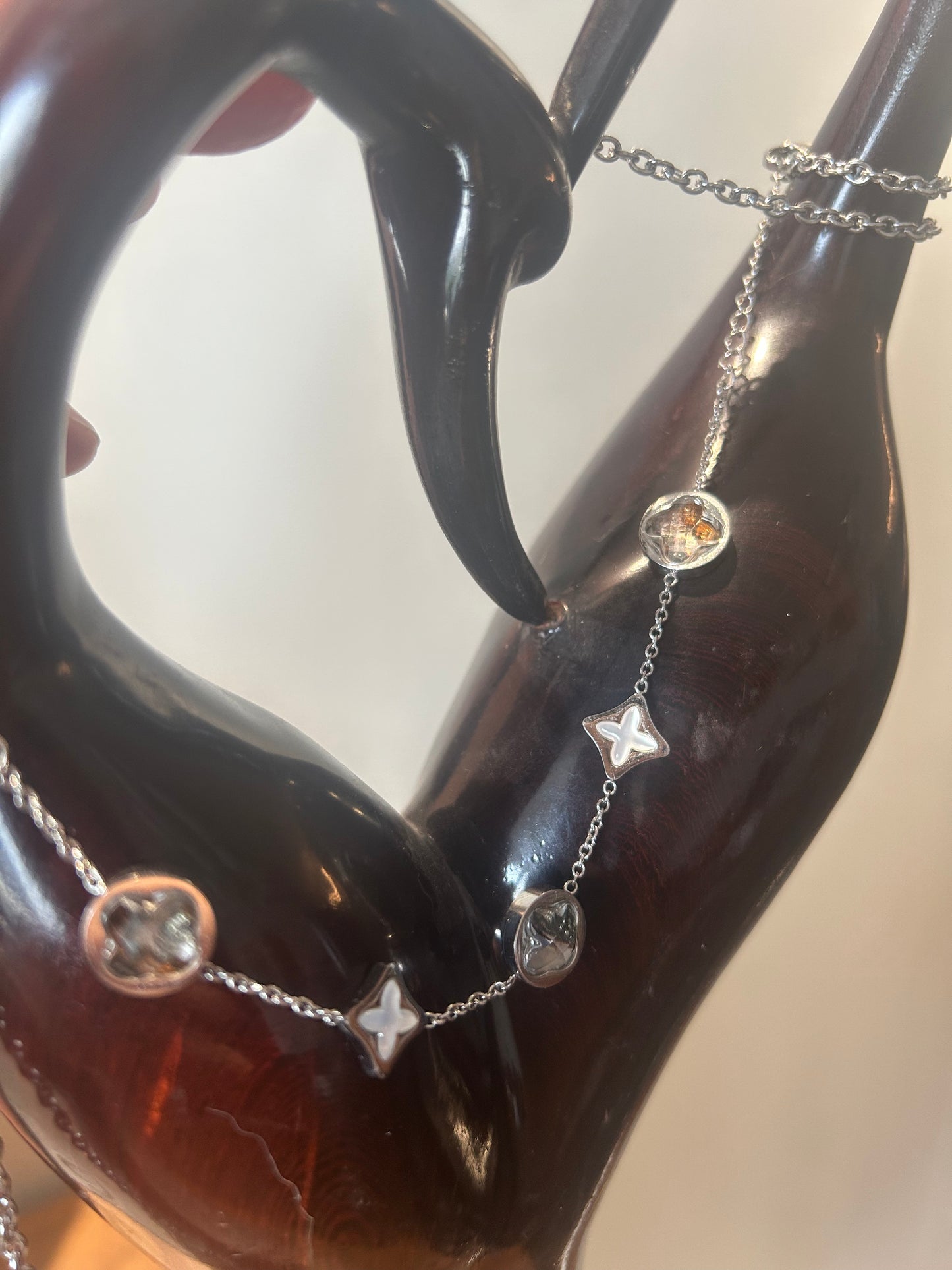 Kenyan Sericho Pallasite Meteorite-Inspired Adjustable Bracelet | Unisex | 17–20 cm Adjustable | Silver Tone with Cross Motifs | Gift-Ready