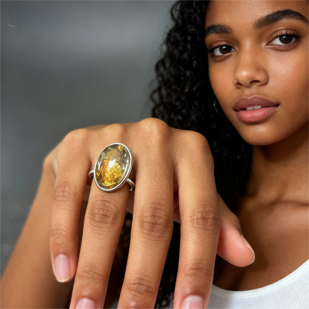 Top Quality Sericho Pallasite Meteorite Ring: Sterling Space Gem, Cosmic Wedding Band, Christmas gift