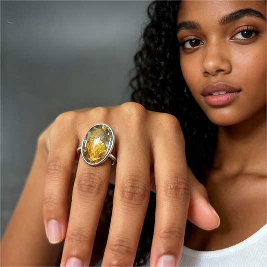 Top Quality Sericho Pallasite Meteorite Ring: Sterling Space Gem, Cosmic Wedding Band, Christmas gift