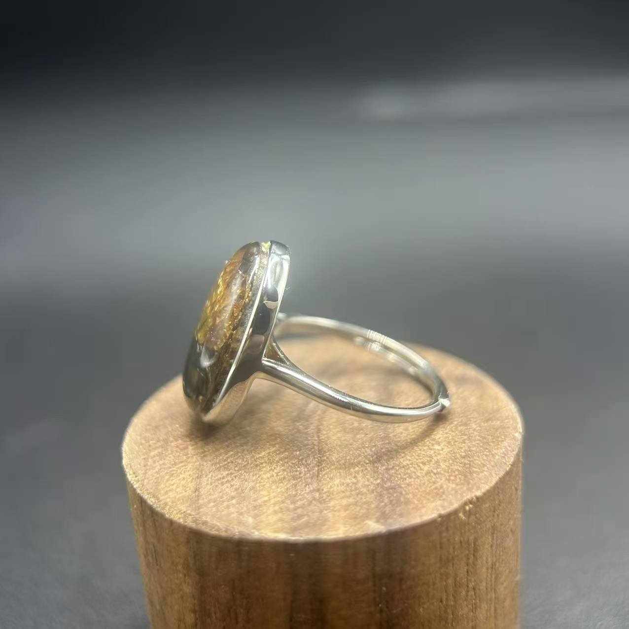 Top Quality Sericho Pallasite Meteorite Ring: Sterling Space Gem, Cosmic Wedding Band, Christmas gift