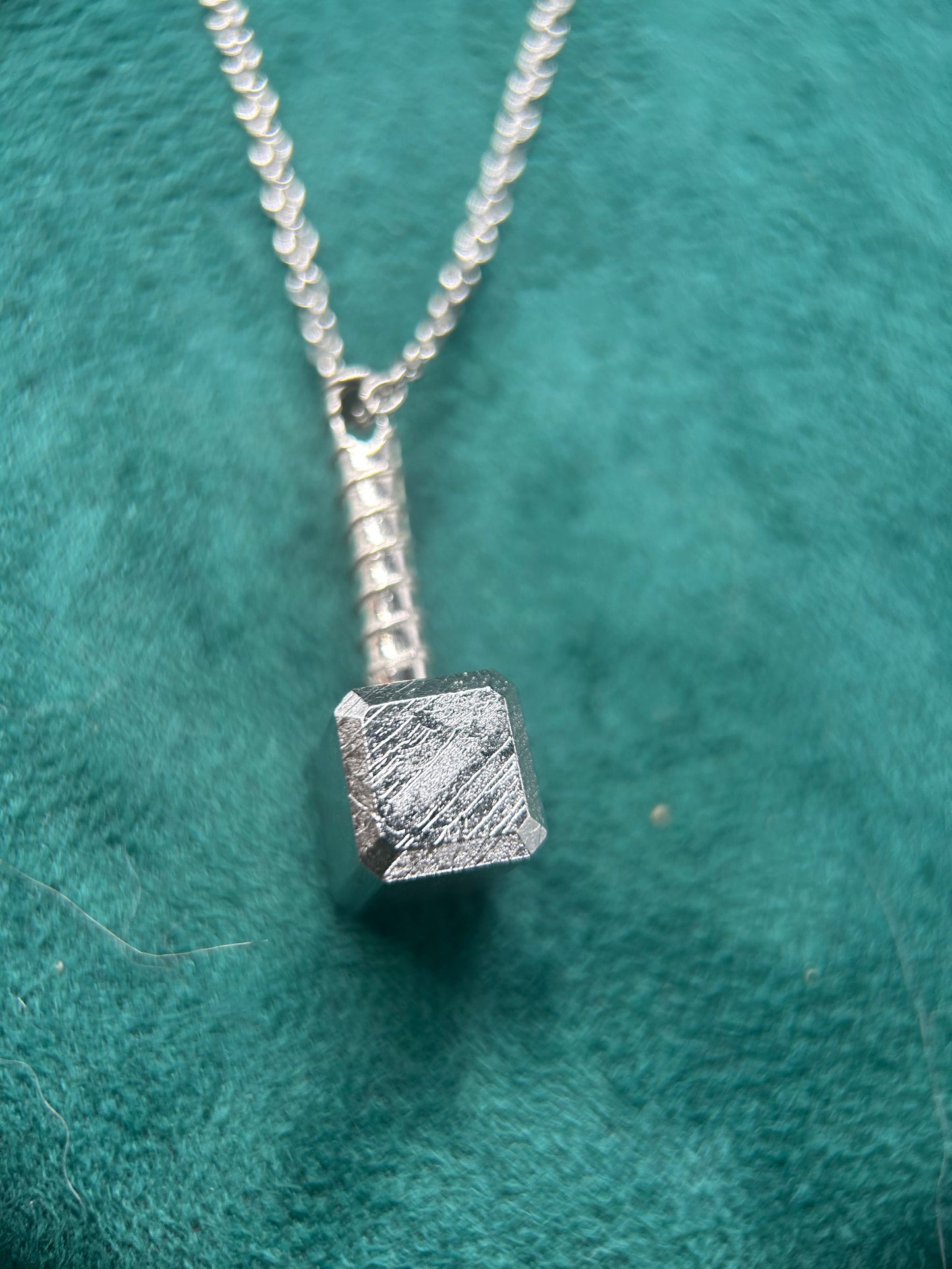 Thor Hammer Meteorite Pendant – Silver-Plated Iron Meteorite– Pendant + 23" Chain – Certificate & Gift Box Included
