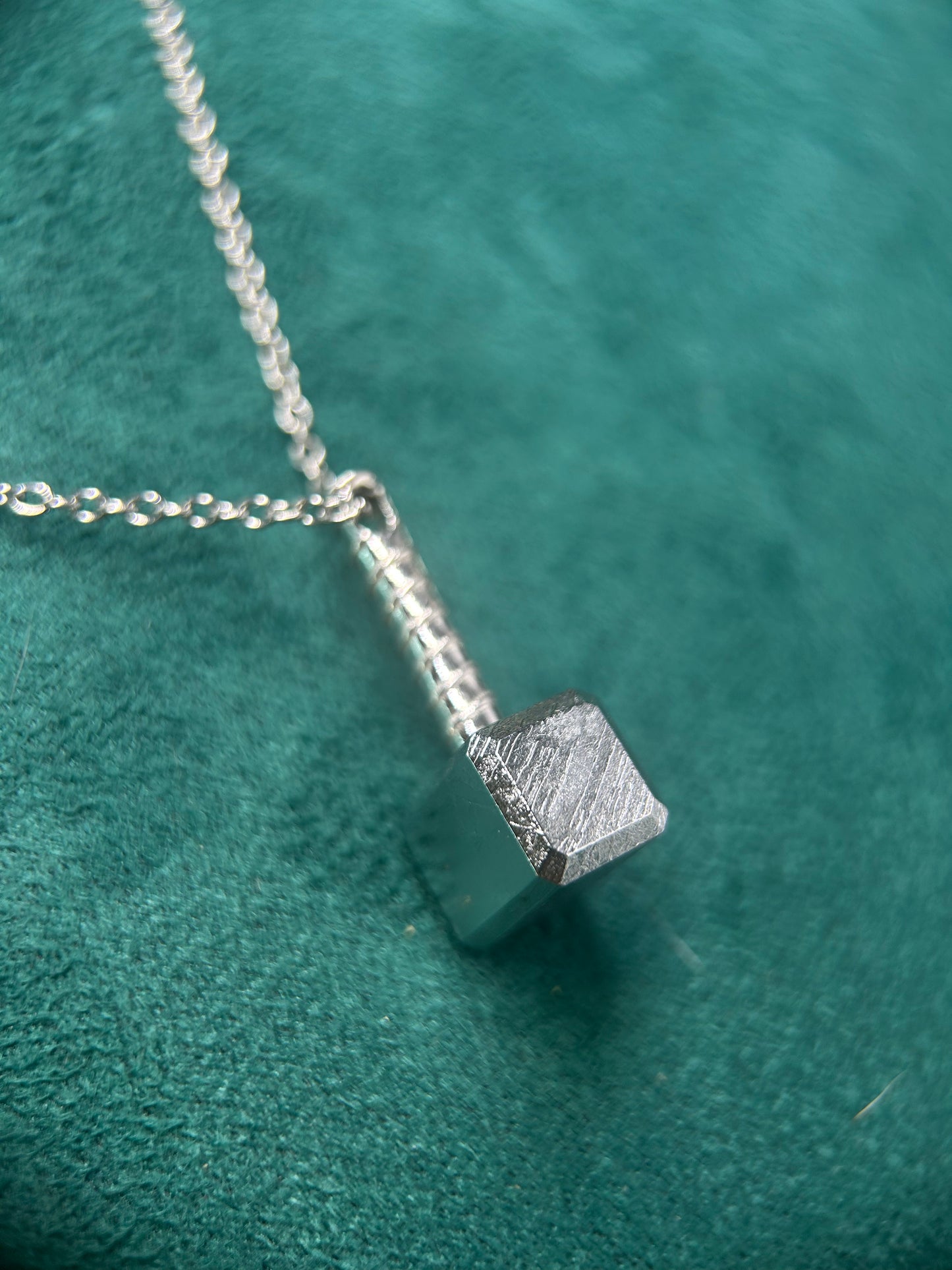Thor Hammer Meteorite Pendant – Silver-Plated Iron Meteorite– Pendant + 23" Chain – Certificate & Gift Box Included