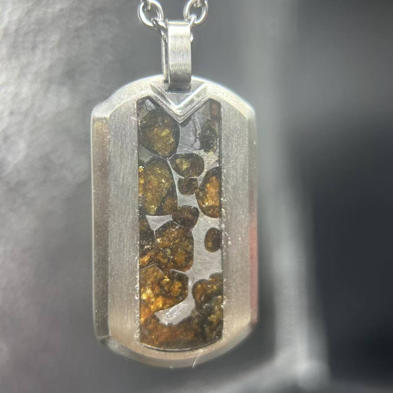 Top Quality Sericho Pallasite Meteorite Tag Pendant/Meteorite Necklace