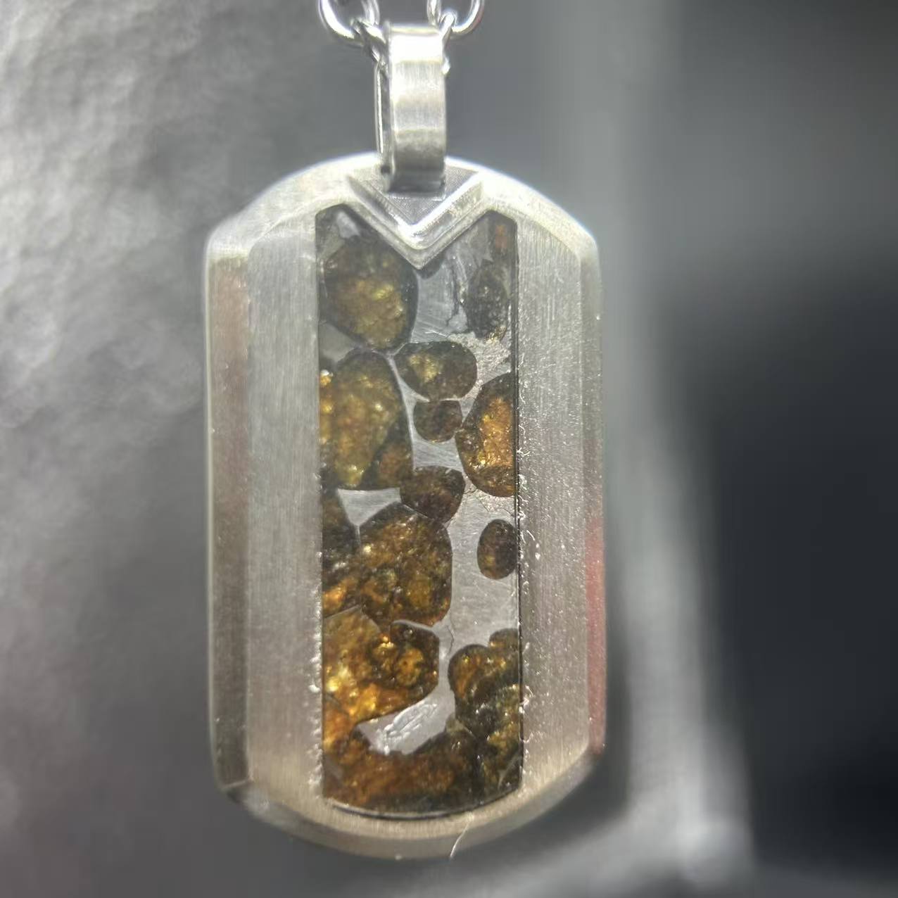Top Quality Sericho Pallasite Meteorite Tag Pendant/Meteorite Necklace