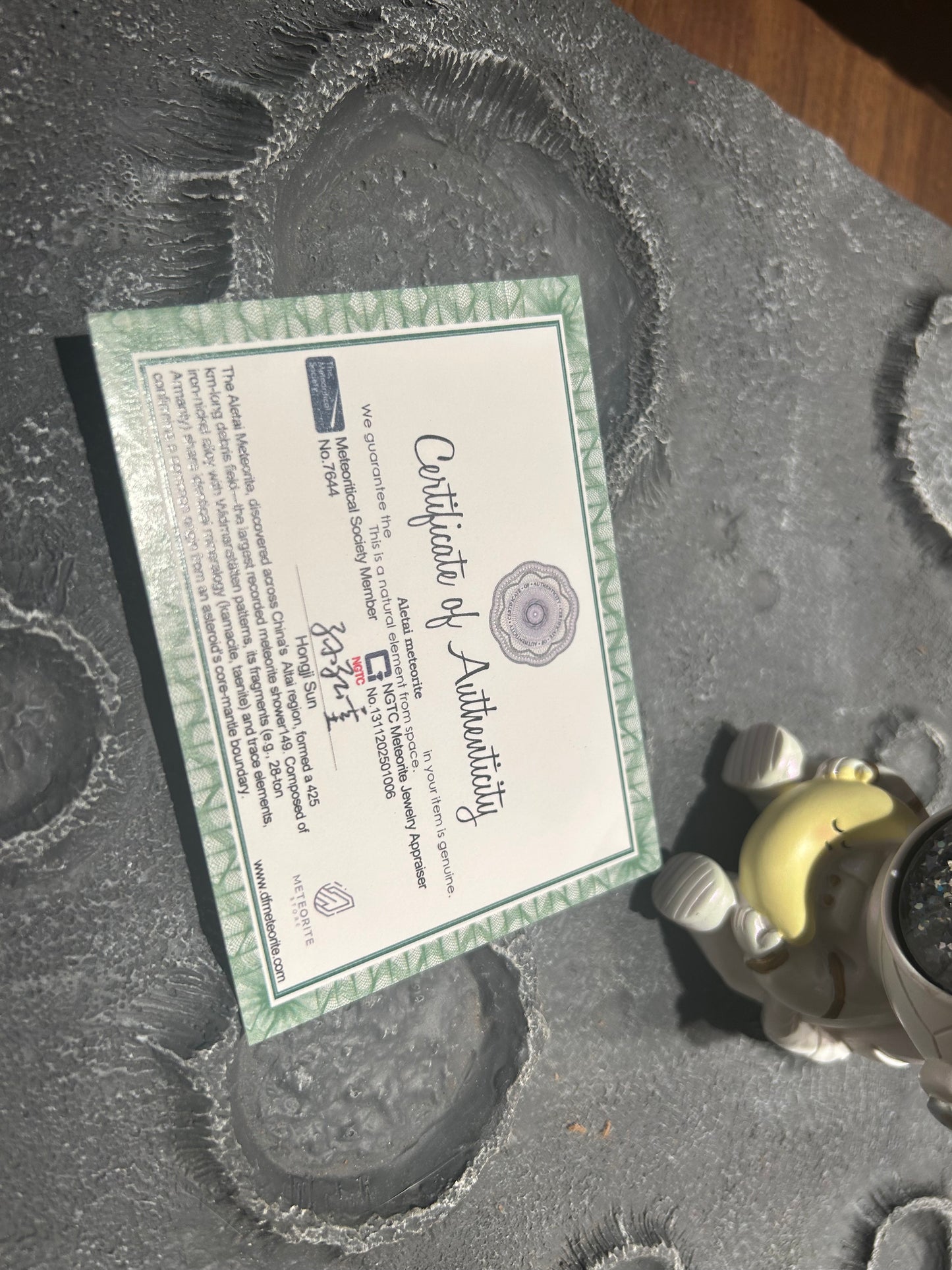 Top Quality Aletai Iron Meteorite Tag Pendant/Meteorite Necklace/High Quality Widmanstanden Pattern