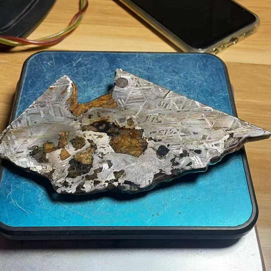 Last Remaining Aletai Pallasite Meteorite Slice – 236.5g Ultra Rare Collectible