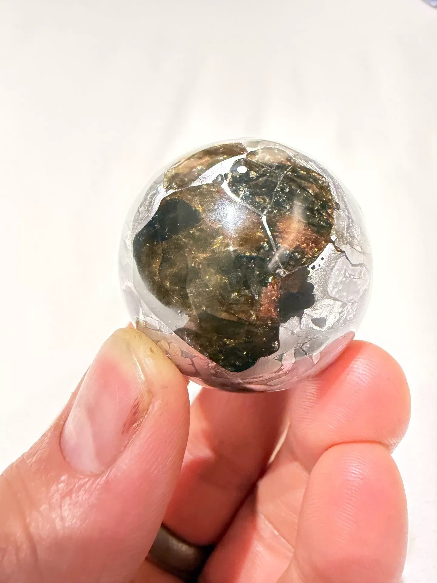 Fukang Meteorite ball, about 141 grams, China National King of Pallasite Meteorite