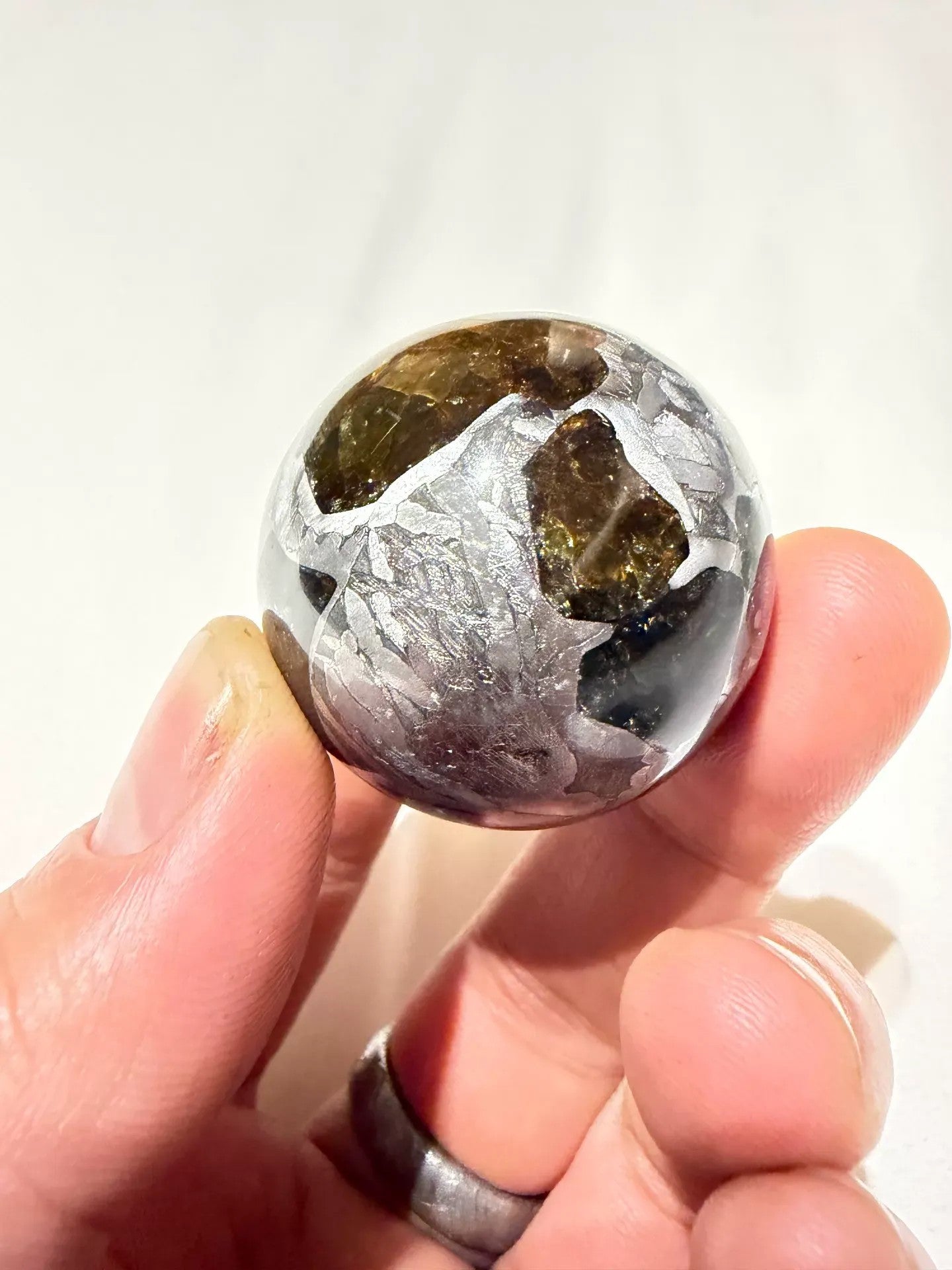 Fukang Meteorite ball, about 141 grams, China National King of Pallasite Meteorite