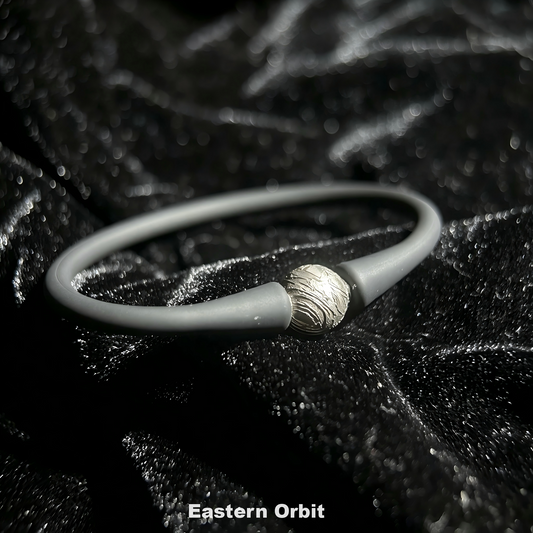 Genuine Type IIIE Iron Meteorite Bead Pendant Necklace|Crossed‑Scarf Style Setting | 925 Sterling Silver Set | Gift Box + COA