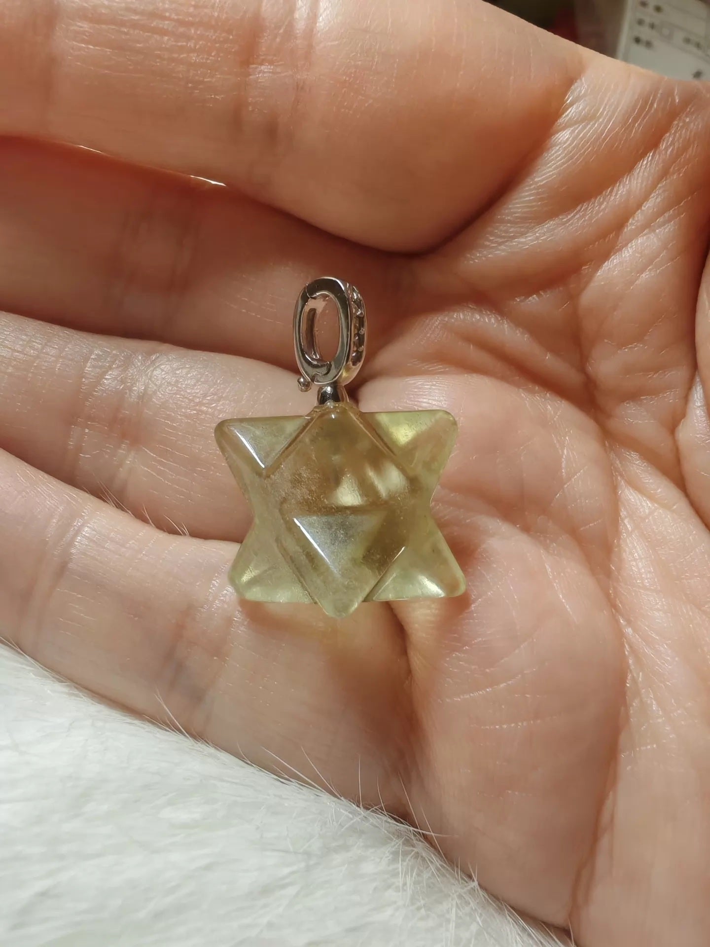 A Celestial Talisman in Sacred Geometry — Merkabah Libyan Desert Glass Pendant
