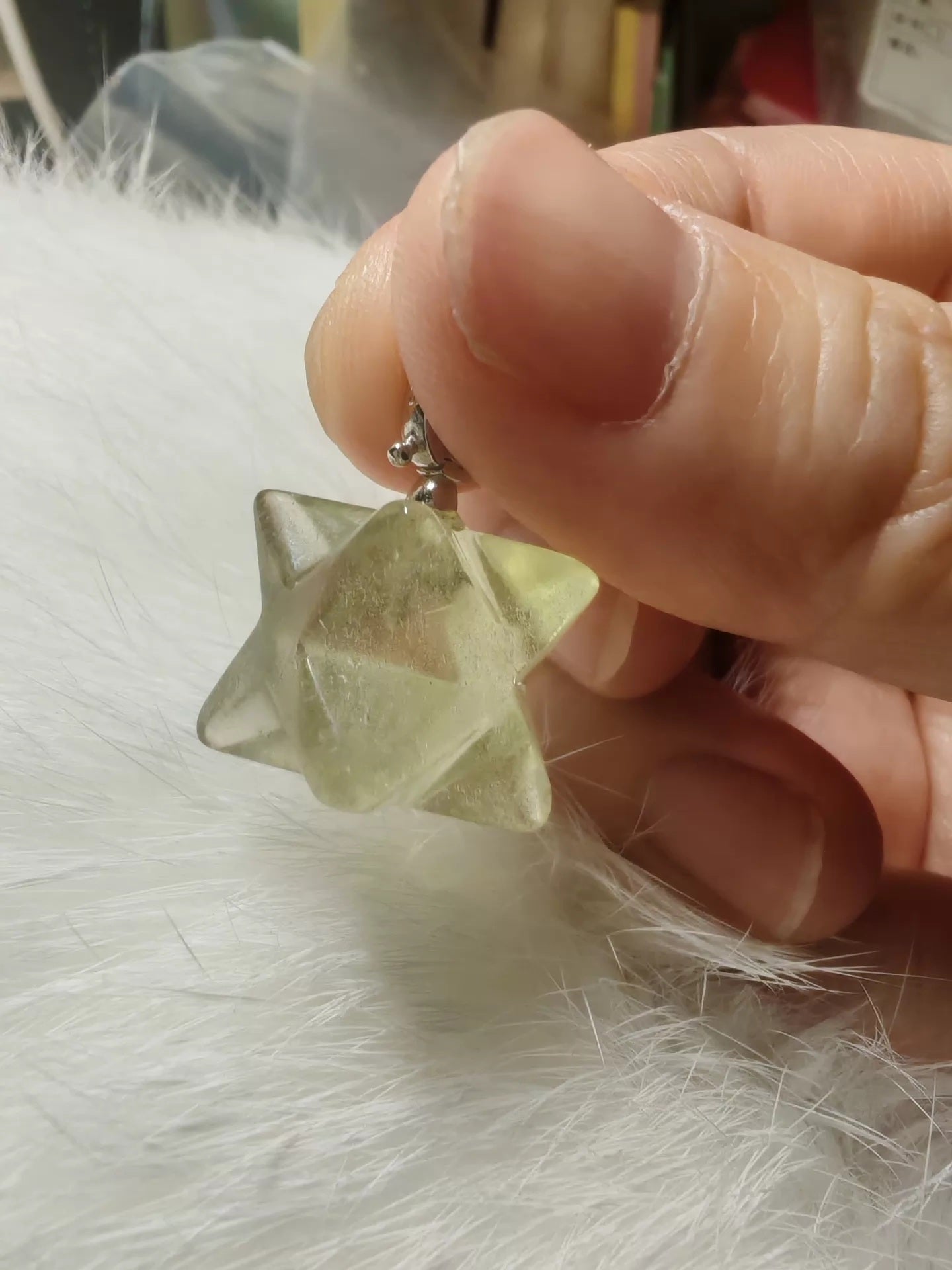 A Celestial Talisman in Sacred Geometry — Merkabah Libyan Desert Glass Pendant