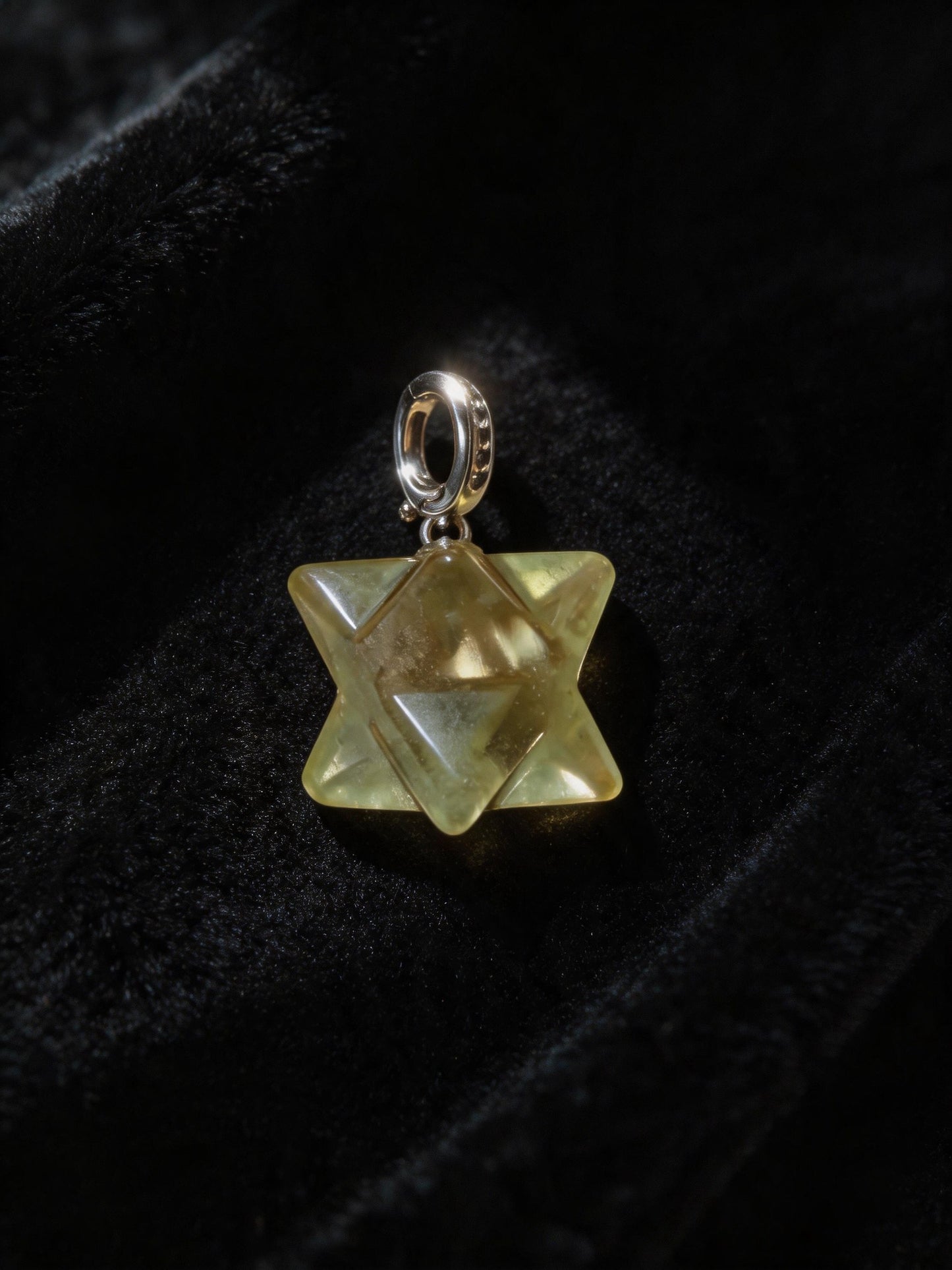 A Celestial Talisman in Sacred Geometry — Merkabah Libyan Desert Glass Pendant