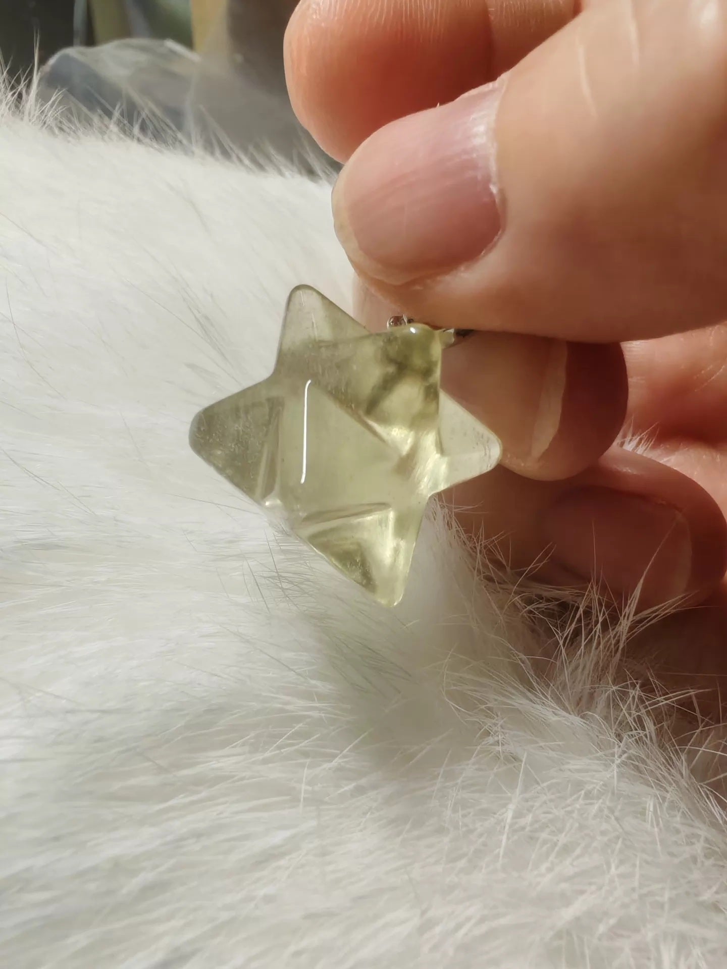 A Celestial Talisman in Sacred Geometry — Merkabah Libyan Desert Glass Pendant