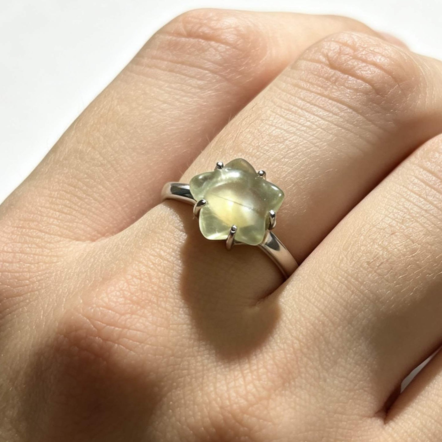 Libyan Desert Glass Ring, Pyramid Tetrahedron Statement Ring, Meteorite Impact Glass, Champagne Tektite, 925 Silver Gold Tone, Adjustable