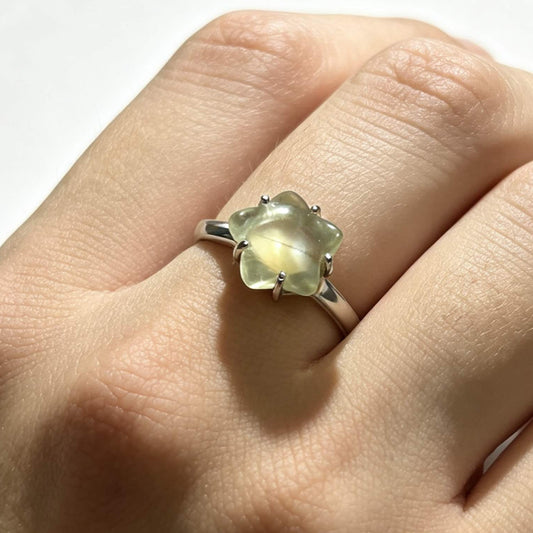 Libyan Desert Glass Ring, Pyramid Tetrahedron Statement Ring, Meteorite Impact Glass, Champagne Tektite, 925 Silver Gold Tone, Adjustable