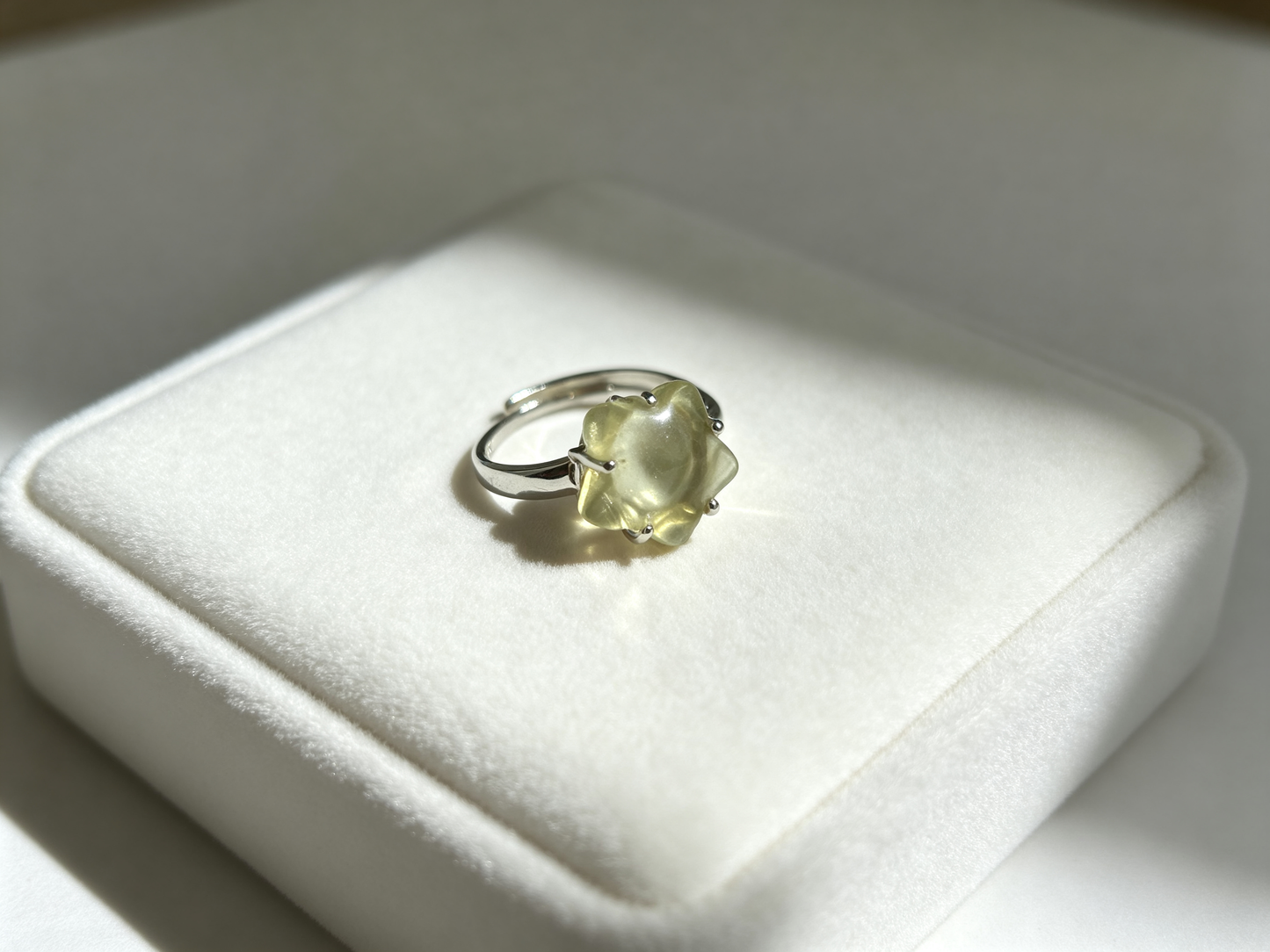 Libyan Desert Glass Ring, Oval Cabochon Bezel, 925 Sterling Silver 14K Gold Plated, Adjustable Open Band, Champagne Impact Glass