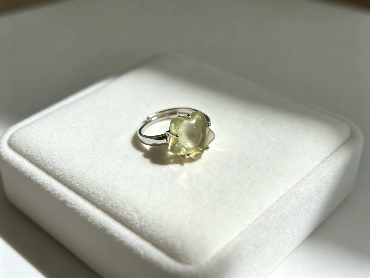 Libyan Desert Glass Ring, Pyramid Tetrahedron Statement Ring, Meteorite Impact Glass, Champagne Tektite, 925 Silver Gold Tone, Adjustable