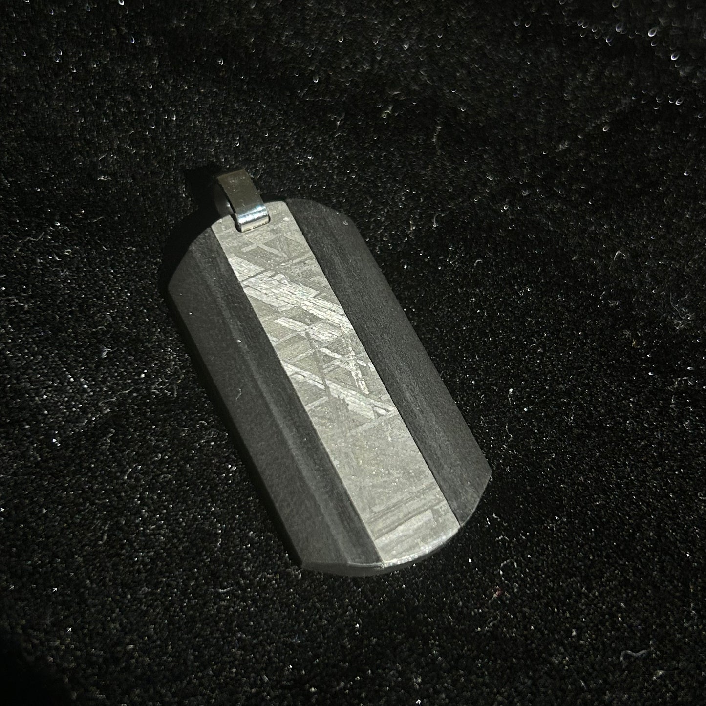 Tungsten Shield Meteorite Pendant Necklace | Muonionalusta Meteorite Inlay | Widmanstätten | 60cm 21.5in | COA Gift Box