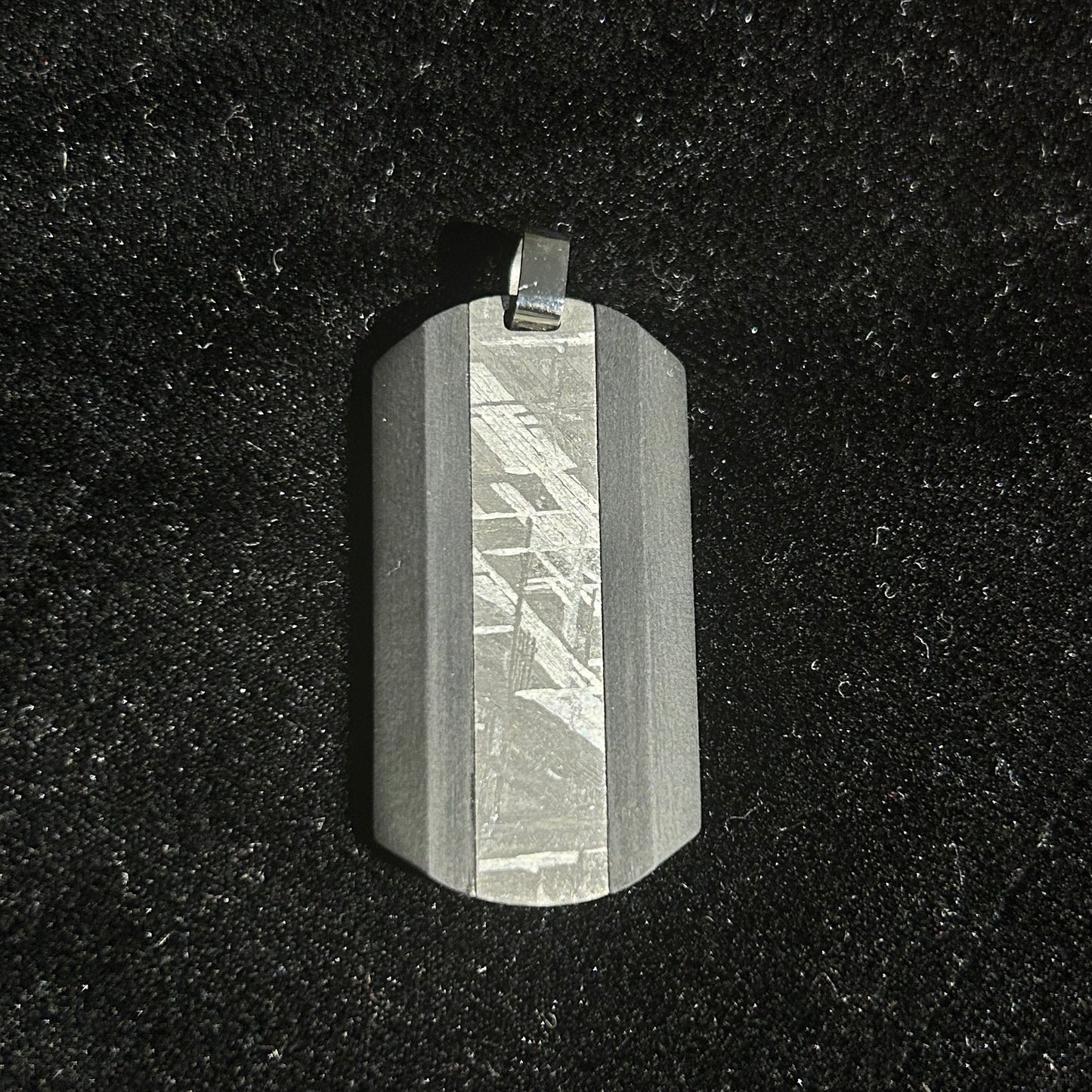 Tungsten Shield Meteorite Pendant Necklace | Muonionalusta Meteorite Inlay | Widmanstätten | 60cm 21.5in | COA Gift Box