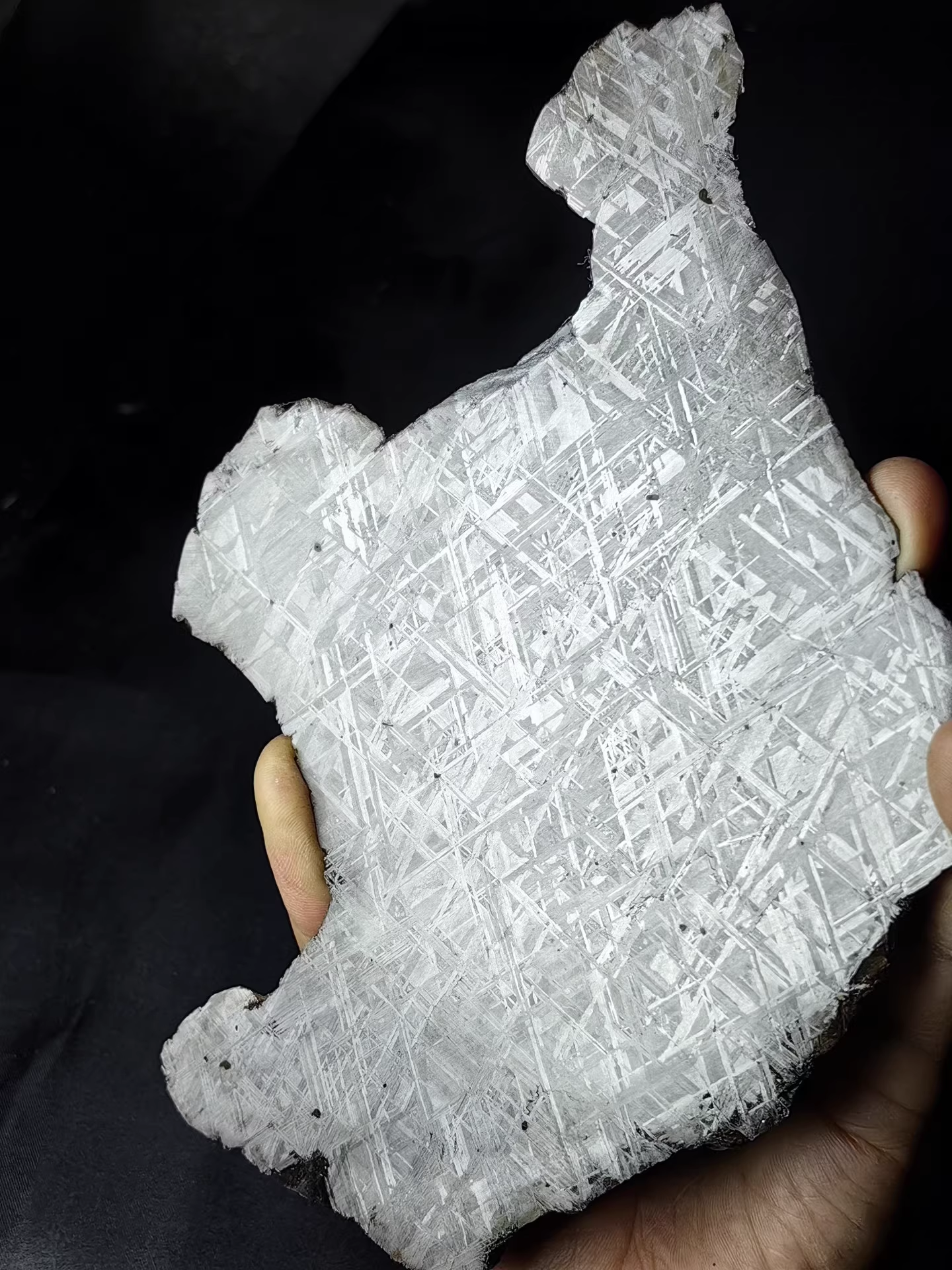 Swedish Muonionalusta Iron Meteorite Slice — No Cracks — Natural Fusion Crust — Meditative Collector Piece