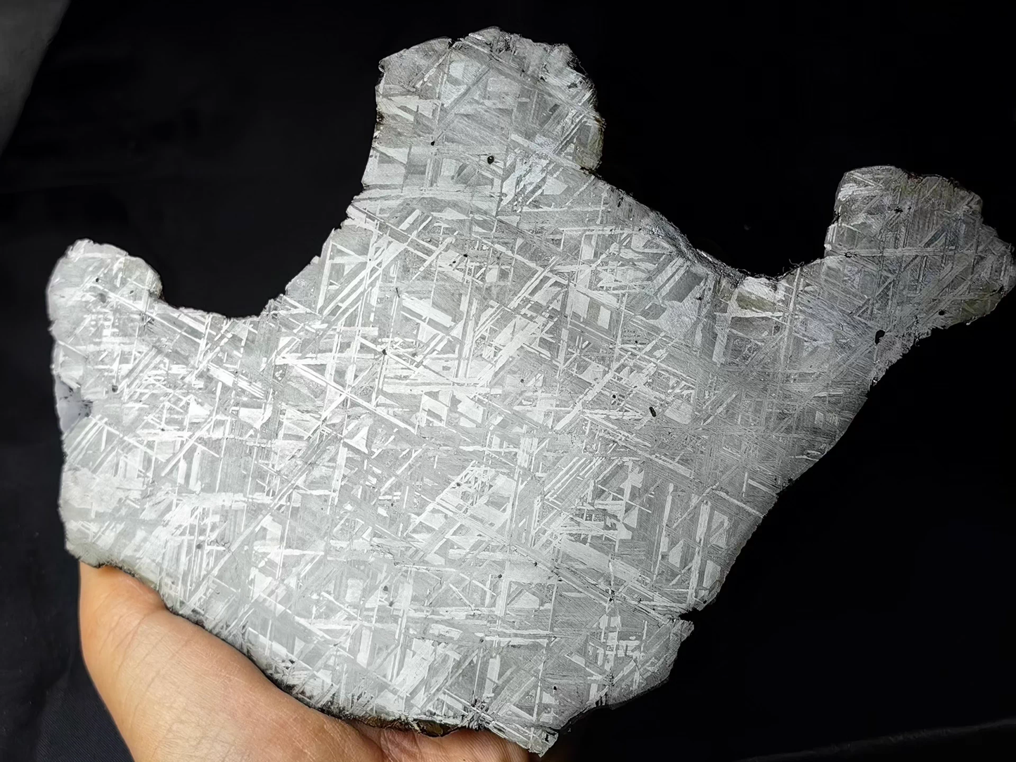 Swedish Muonionalusta Iron Meteorite Slice — No Cracks — Natural Fusion Crust — Meditative Collector Piece