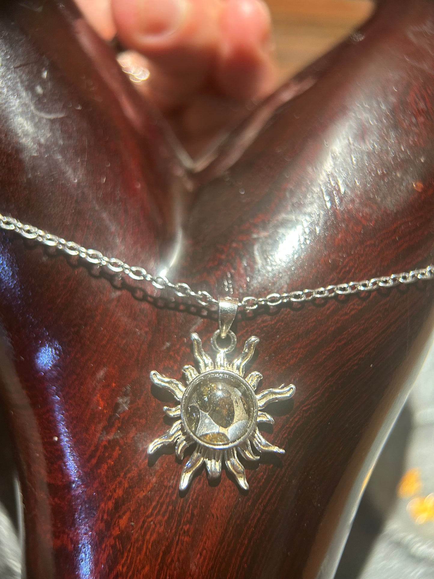 Sericho Meteorite Sun Necklace, Sterling Silver, Celestial Jewelry, Gift for Her, Space Jewelry, Unique Pendant