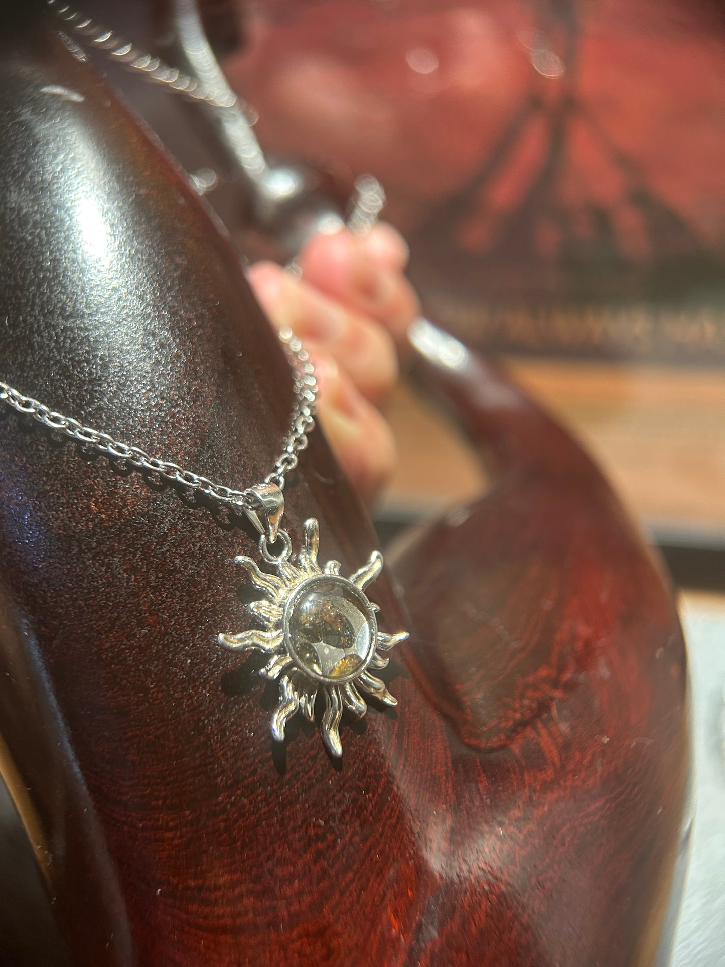 Sericho Meteorite Sun Necklace, Sterling Silver, Celestial Jewelry, Gift for Her, Space Jewelry, Unique Pendant