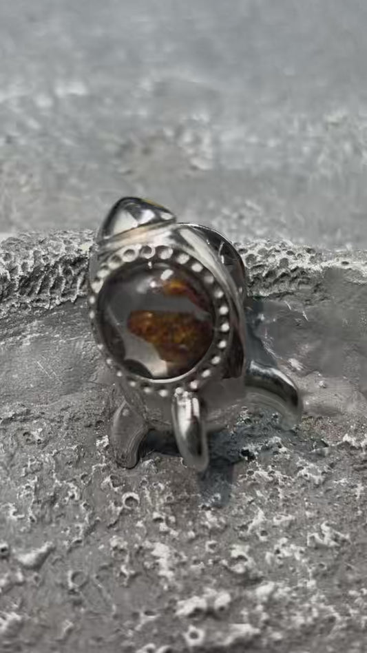 Sericho Meteorite Rocket Brooch, Sterling Silver Space Pin, Celestial Jewelry, Unique Sci-Fi Gift for Him for Her, Graduation Gift