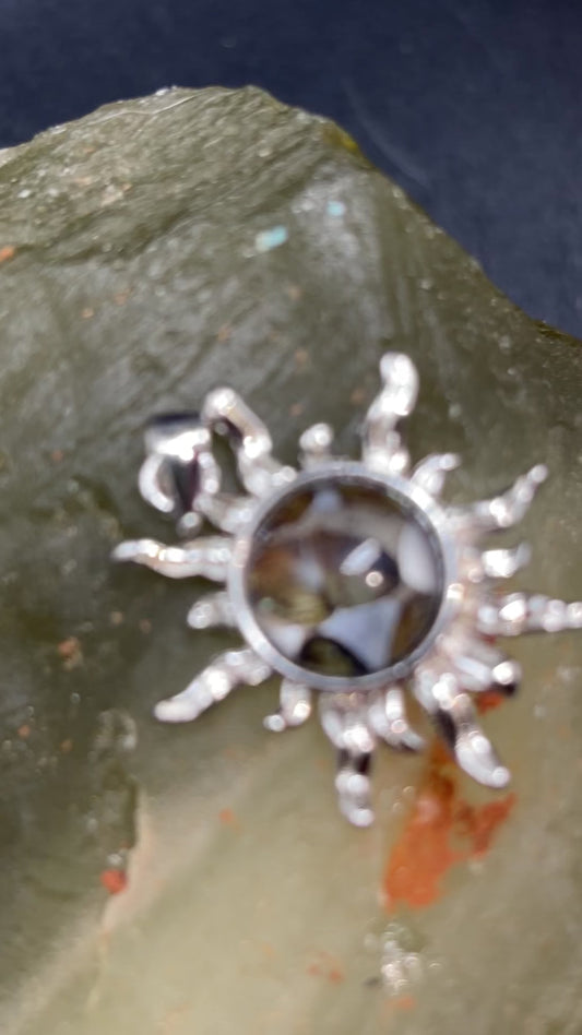 Sericho Meteorite Sun Necklace, Sterling Silver, Celestial Jewelry, Gift for Her, Space Jewelry, Unique Pendant