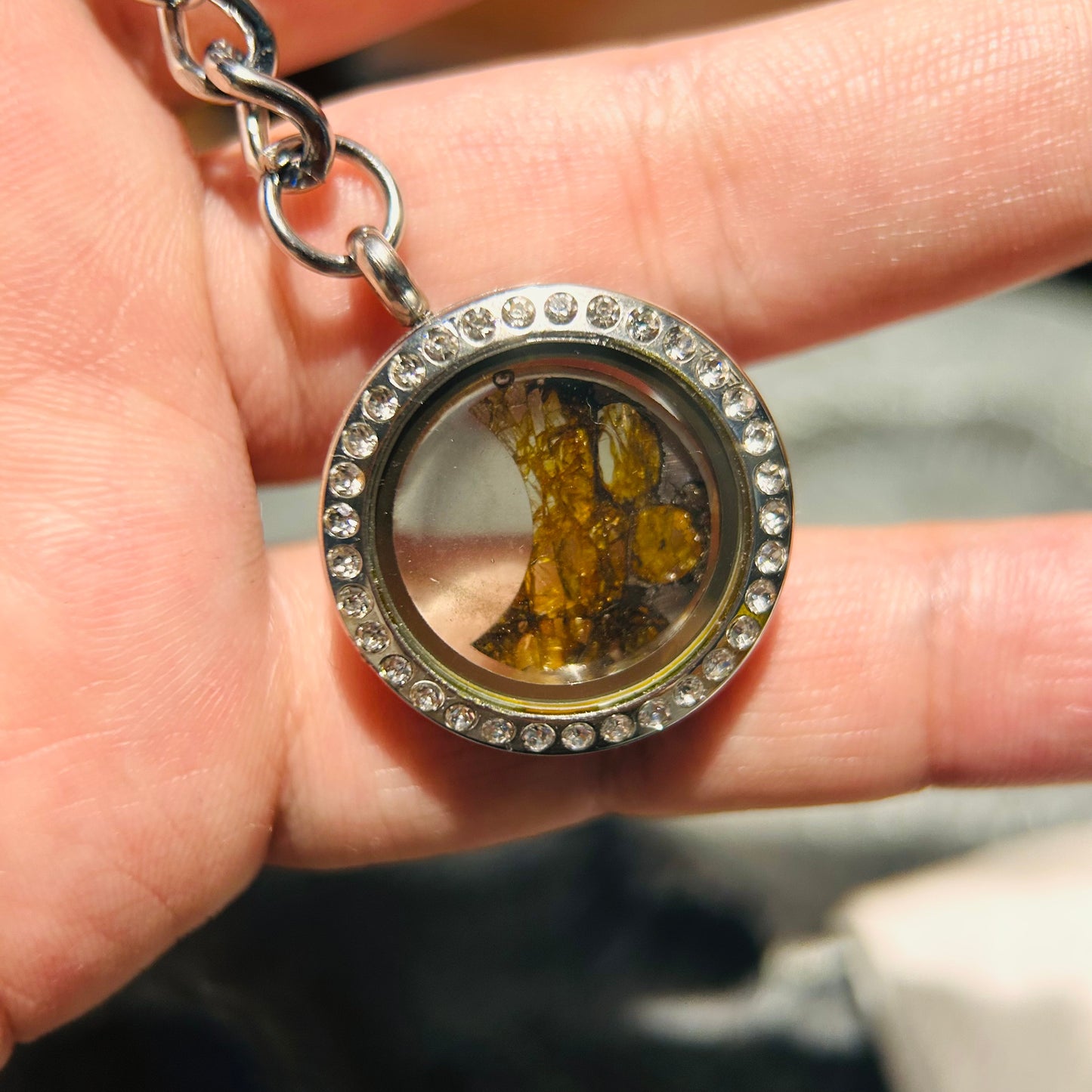 Porte-clés Pendentif Météorite Pallasite Sericho - Pierre Authentique de l’Espace avec Certificat