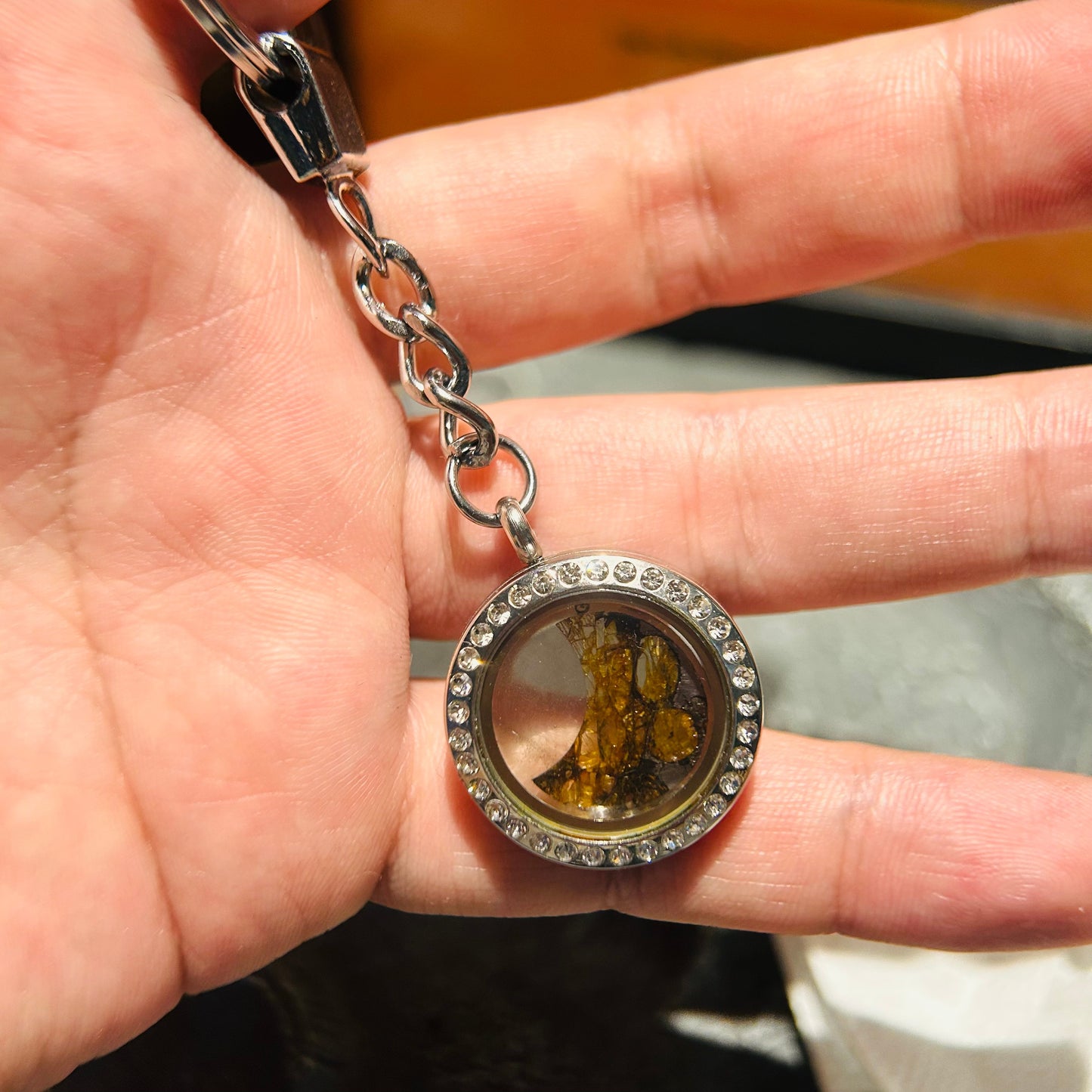 Porte-clés Pendentif Météorite Pallasite Sericho - Pierre Authentique de l’Espace avec Certificat