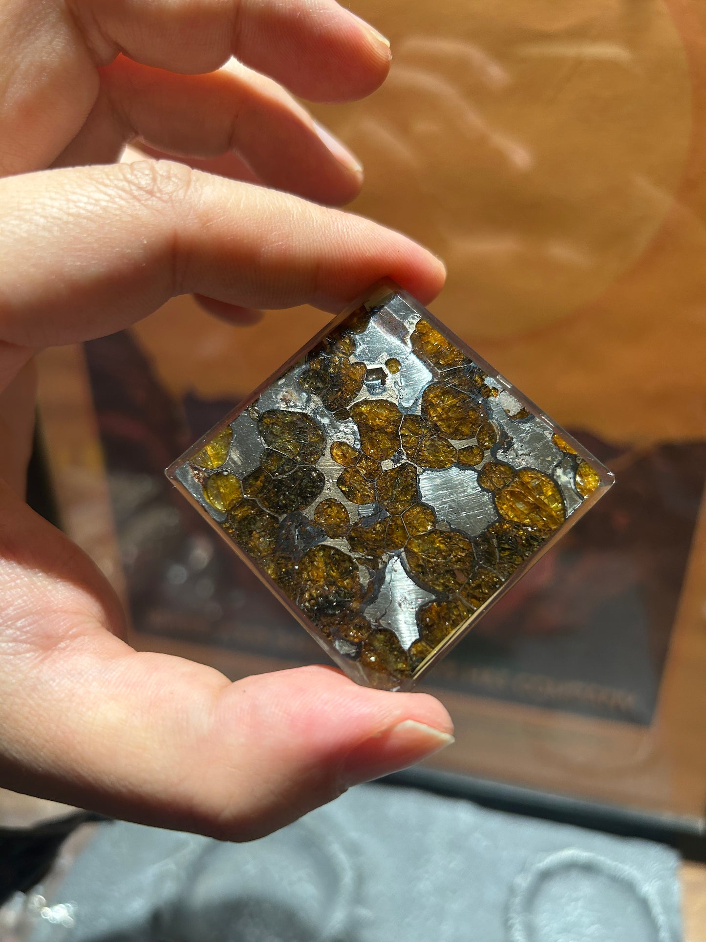 30*30mm Large Sericho Pallasite/Meteorite Pendant/Pallasite Pendant/Pallasite/Pallasite Ornament/Pallasite Slice