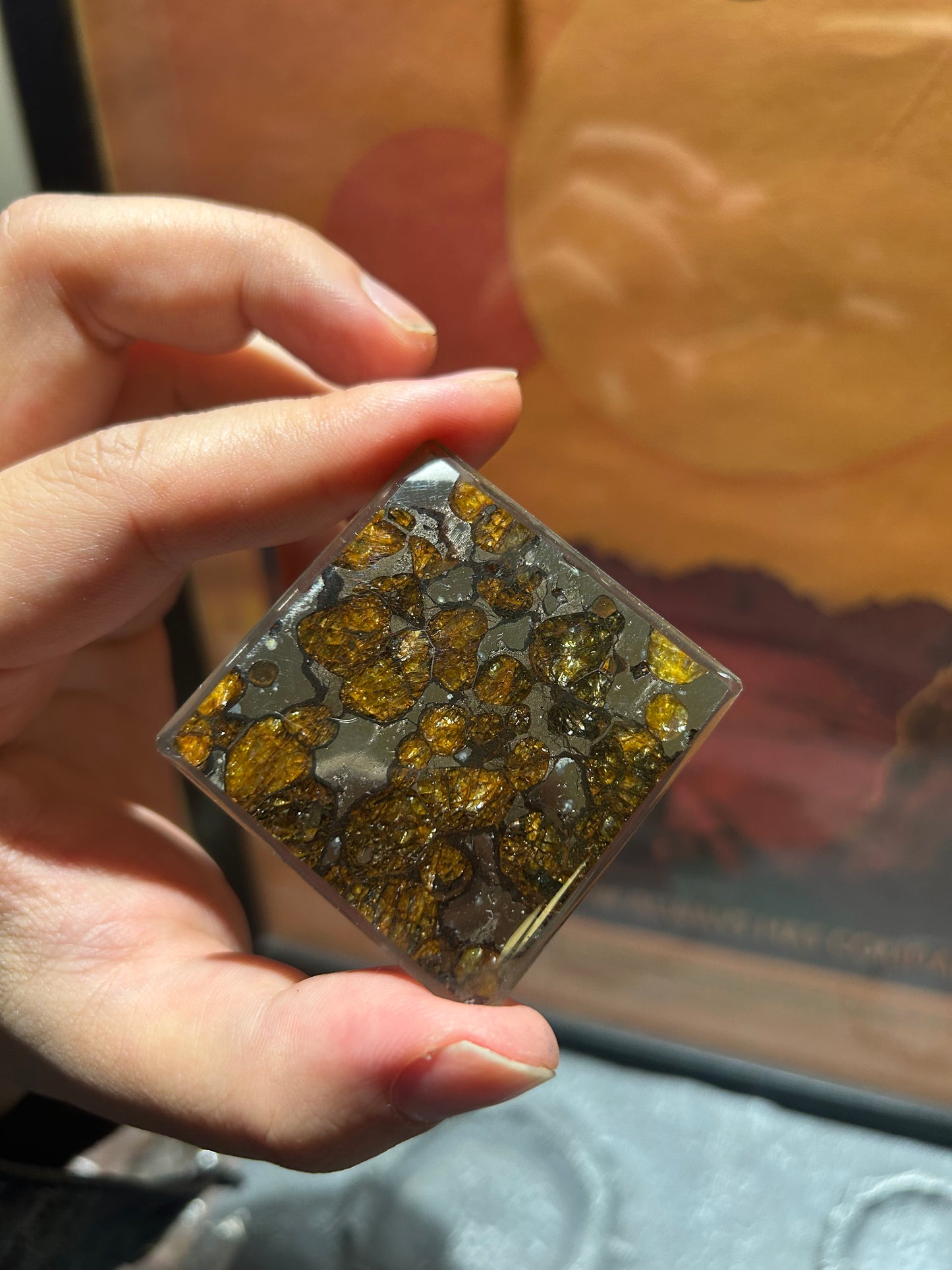 30*30mm Large Sericho Pallasite/Meteorite Pendant/Pallasite Pendant/Pallasite/Pallasite Ornament/Pallasite Slice