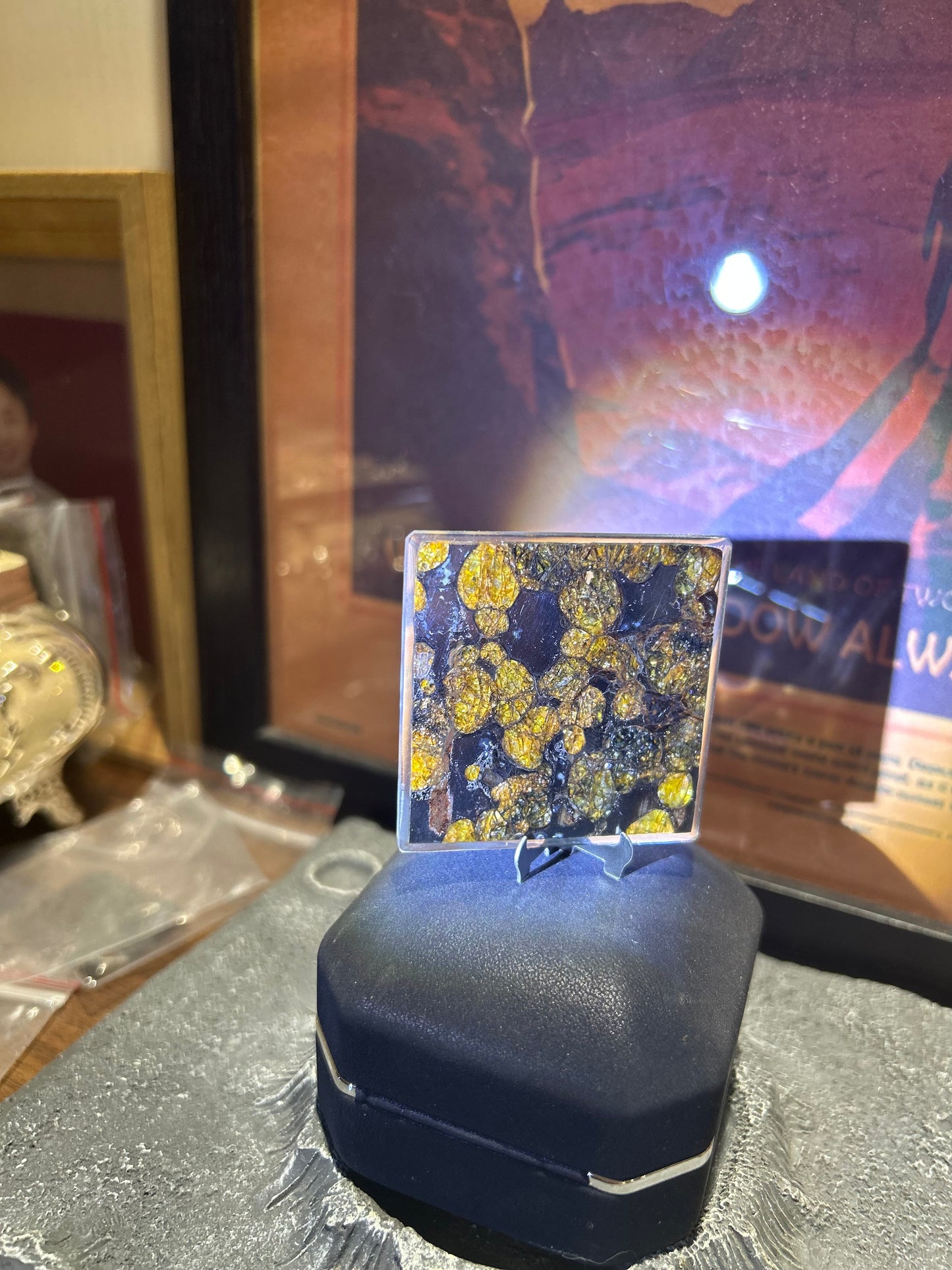 30*30mm Large Sericho Pallasite/Meteorite Pendant/Pallasite Pendant/Pallasite/Pallasite Ornament/Pallasite Slice