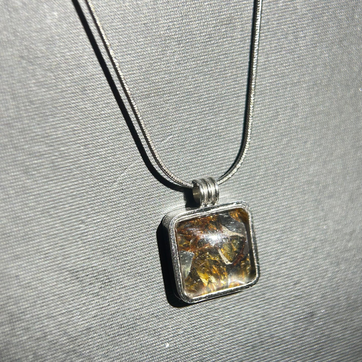 Real Sericho Pallasite Meteorite Cube Necklace | Top Quality Pallasite Square Pendant 12x12x3mm | Genuine Space Rock Jewelry