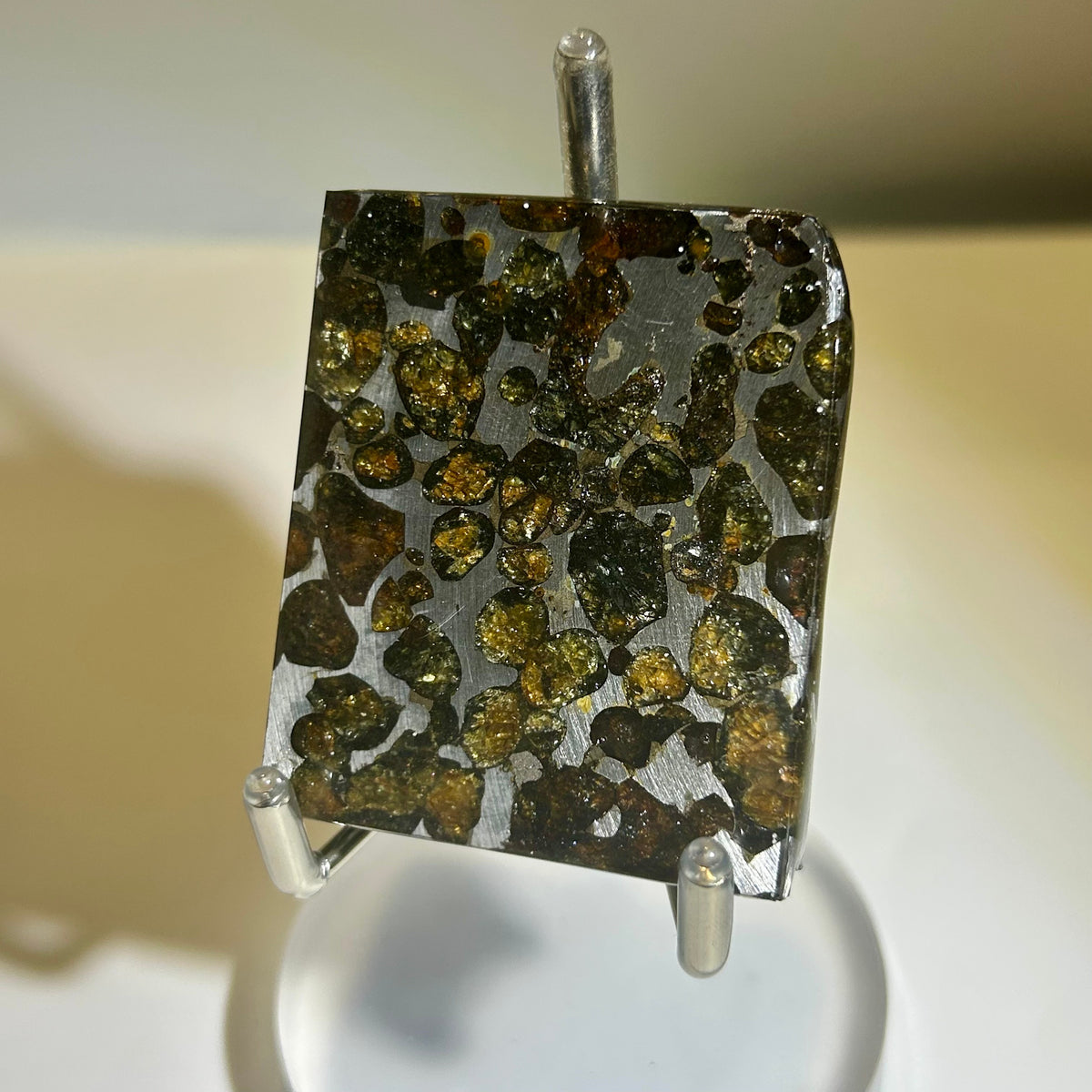 82g Sericho Pallasite Endcut / Meteorite Slice/ Pallasite Pendant / Meteorite Endcut