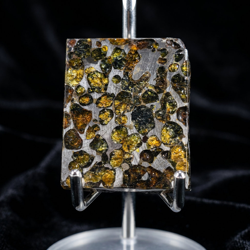 82g Sericho Pallasite Endcut / Meteorite Slice/ Pallasite Pendant / Meteorite Endcut