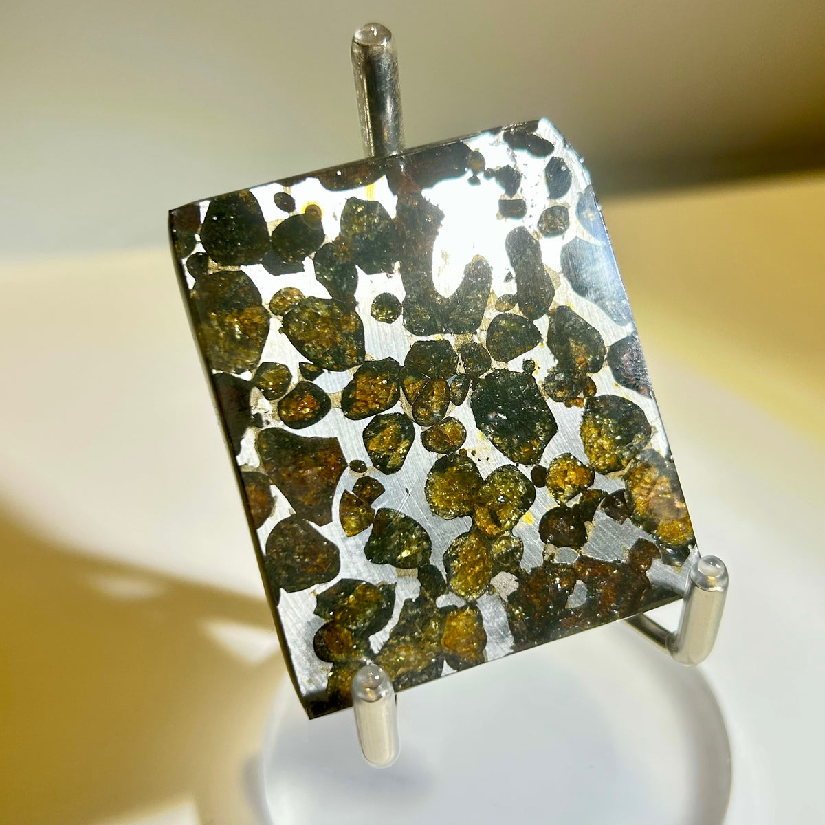 82g Sericho Pallasite Endcut / Meteorite Slice/ Pallasite Pendant / Meteorite Endcut