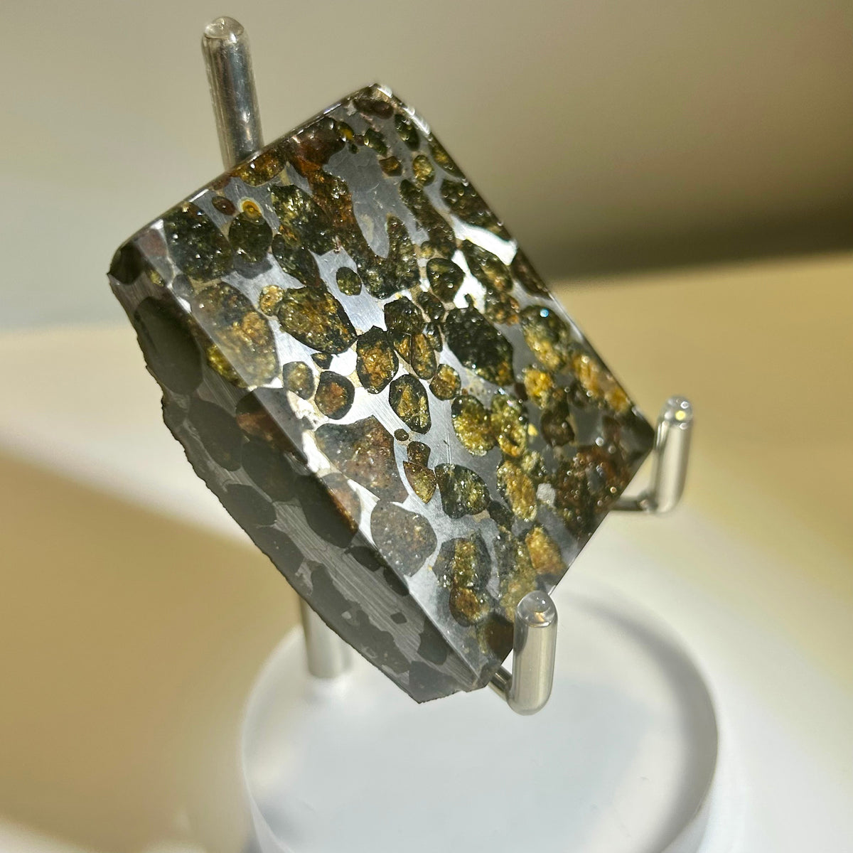 82g Sericho Pallasite Endcut / Meteorite Slice/ Pallasite Pendant / Meteorite Endcut