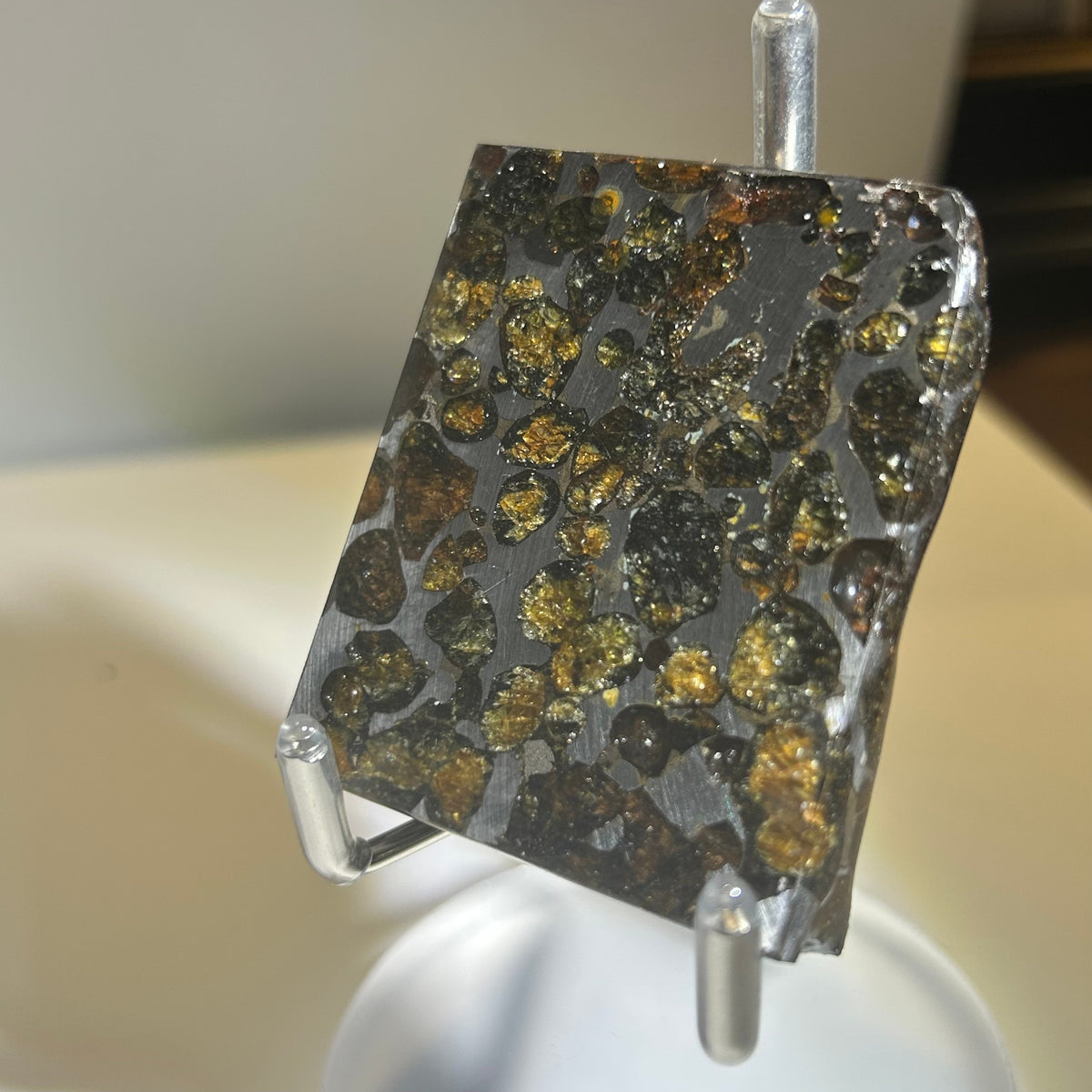 82g Sericho Pallasite Endcut / Meteorite Slice/ Pallasite Pendant / Meteorite Endcut