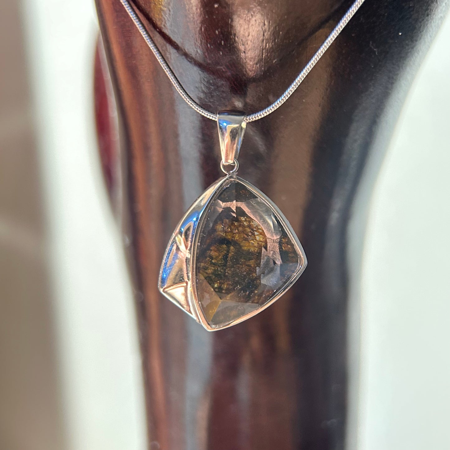 Top Quality Sericho Pallasite Meteorite Necklace, Unique Valentine's Day Gift for Her, Eyes Of Heart Space Jewelry, Real Meteorite Pendant