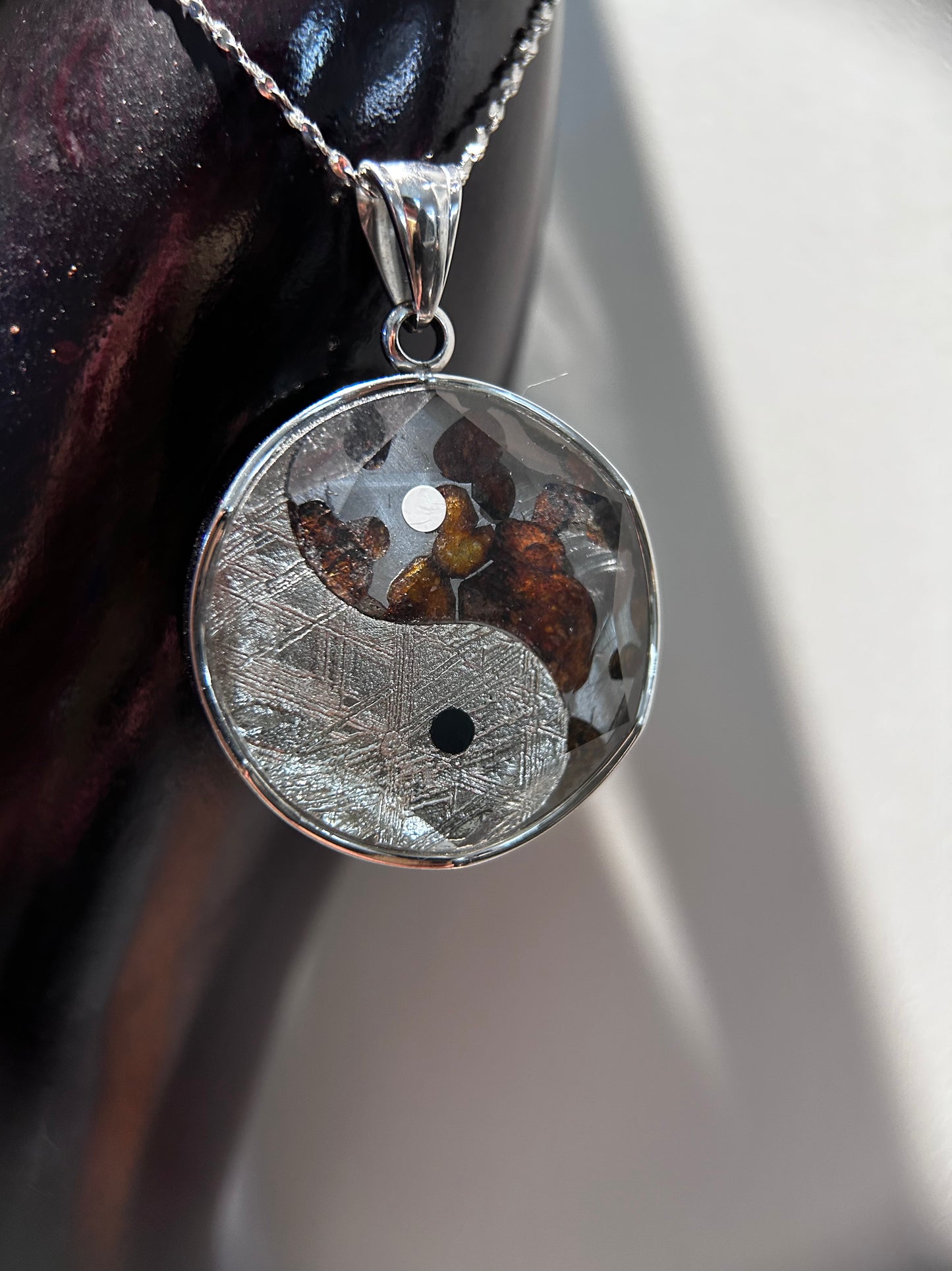 Asian Tai Chi Sericho Pallasite Combine Western Monuionalusta Pendannt/Meteorite Pendant/Pallasite Pendant/Pallasite/Meteorite Accessories/
