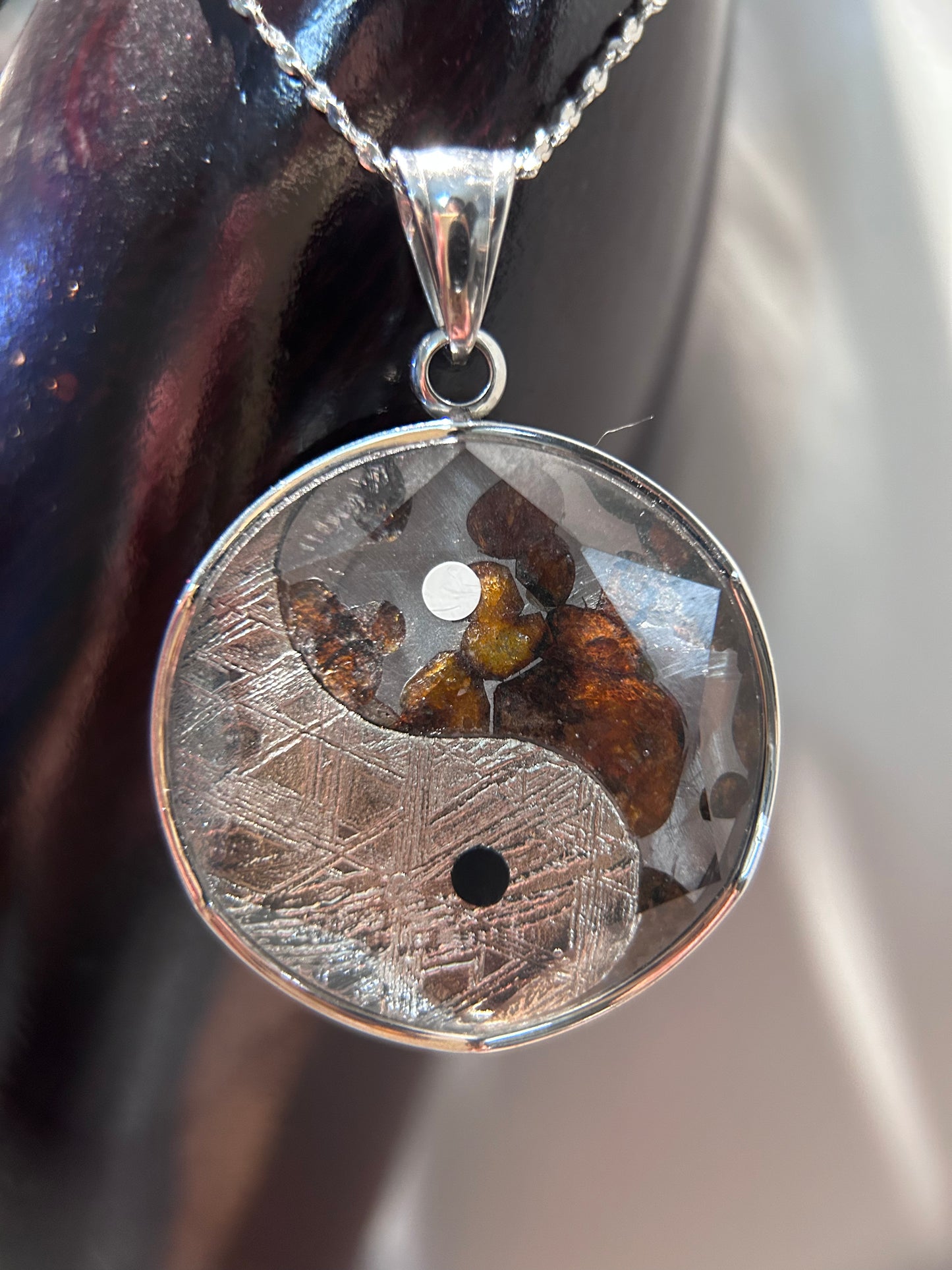Asian Tai Chi Sericho Pallasite Combine Western Monuionalusta Pendannt/Meteorite Pendant/Pallasite Pendant/Pallasite/Meteorite Accessories/