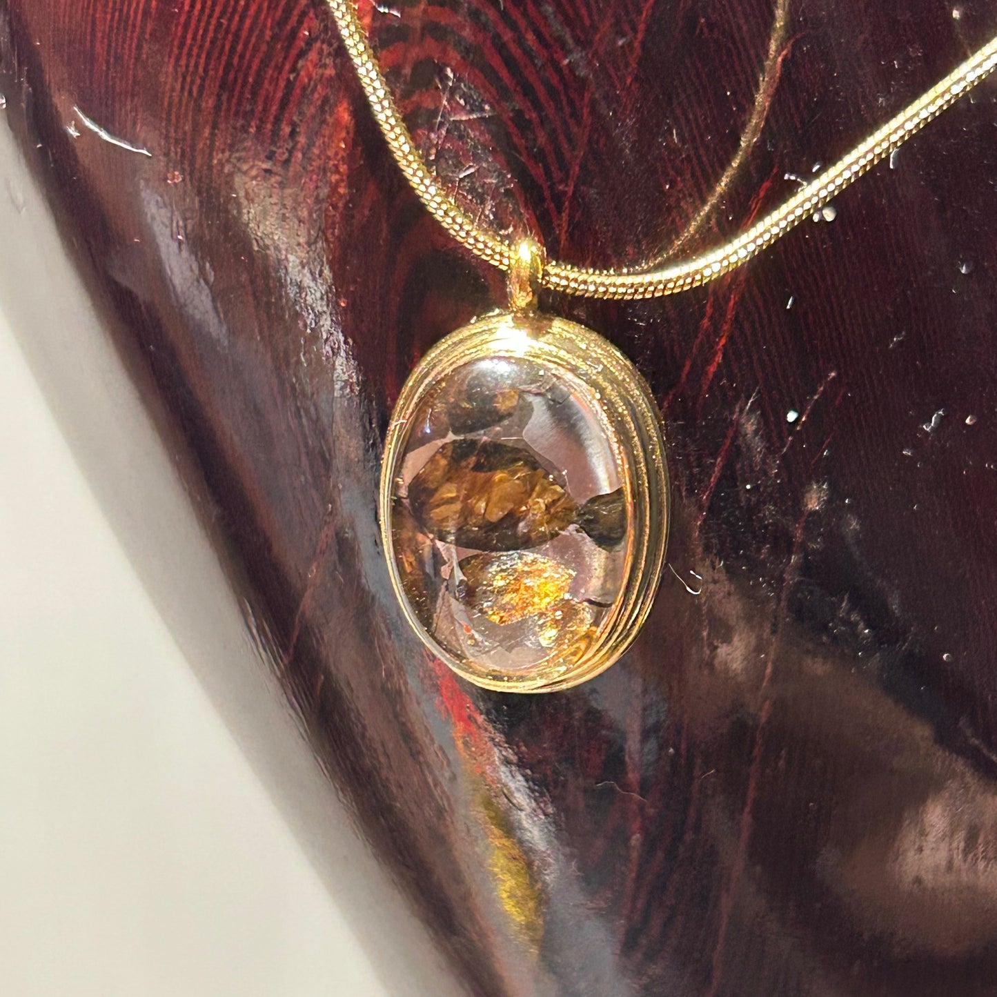 Top Quality Sericho Pallasite Meteorite Necklace, Unique Valentine's Day Gift for Her, Teardrop Space Jewelry, Real Meteorite Oval Pendant